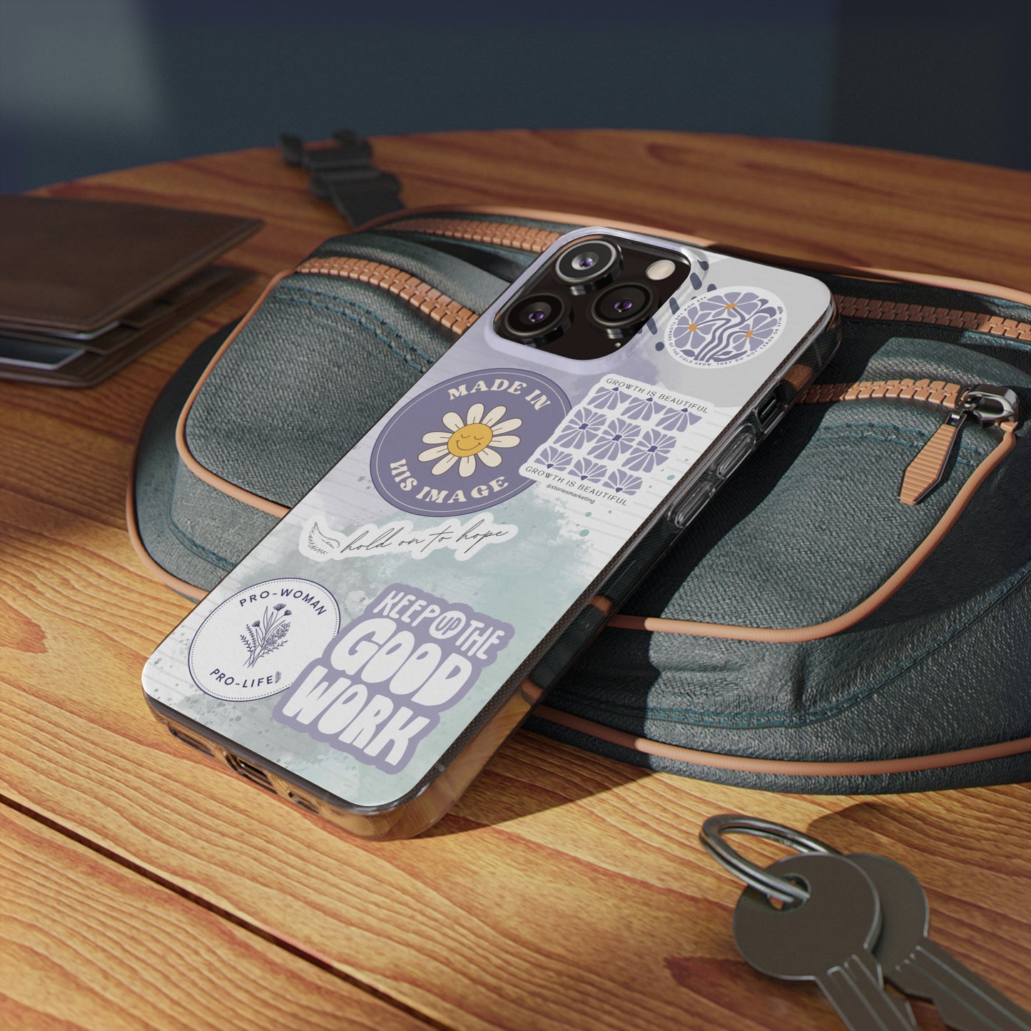 Patchwork Pro-Life Sticker Silicon Phone Case