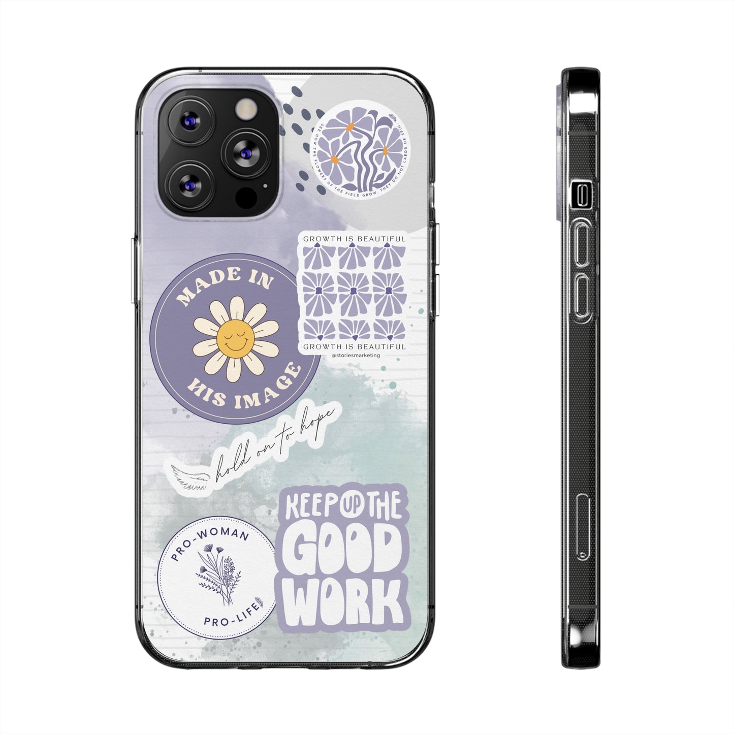 Patchwork Pro-Life Sticker Silicon Phone Case