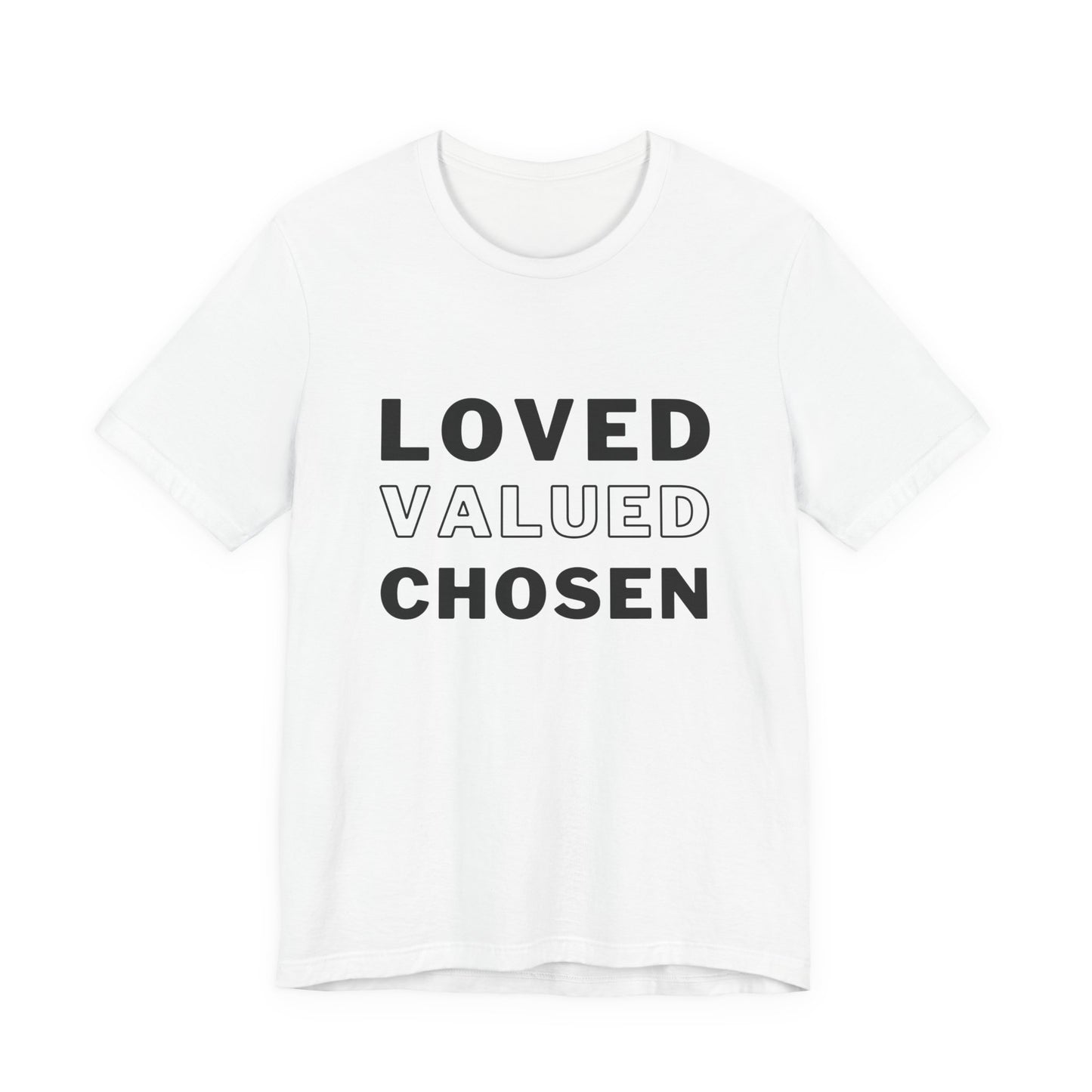 Loved, Valued, Chosen Adult Black T-Shirt