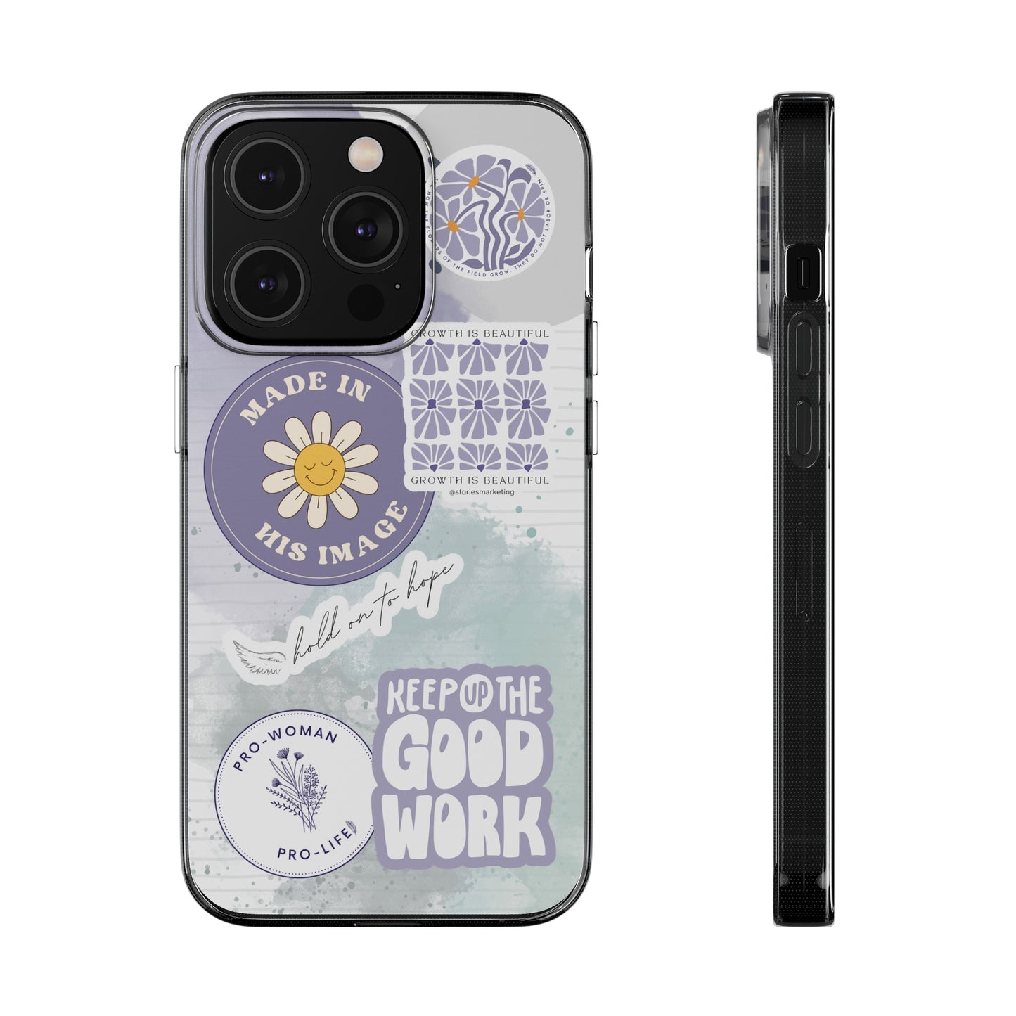 Patchwork Pro-Life Sticker Silicon Phone Case