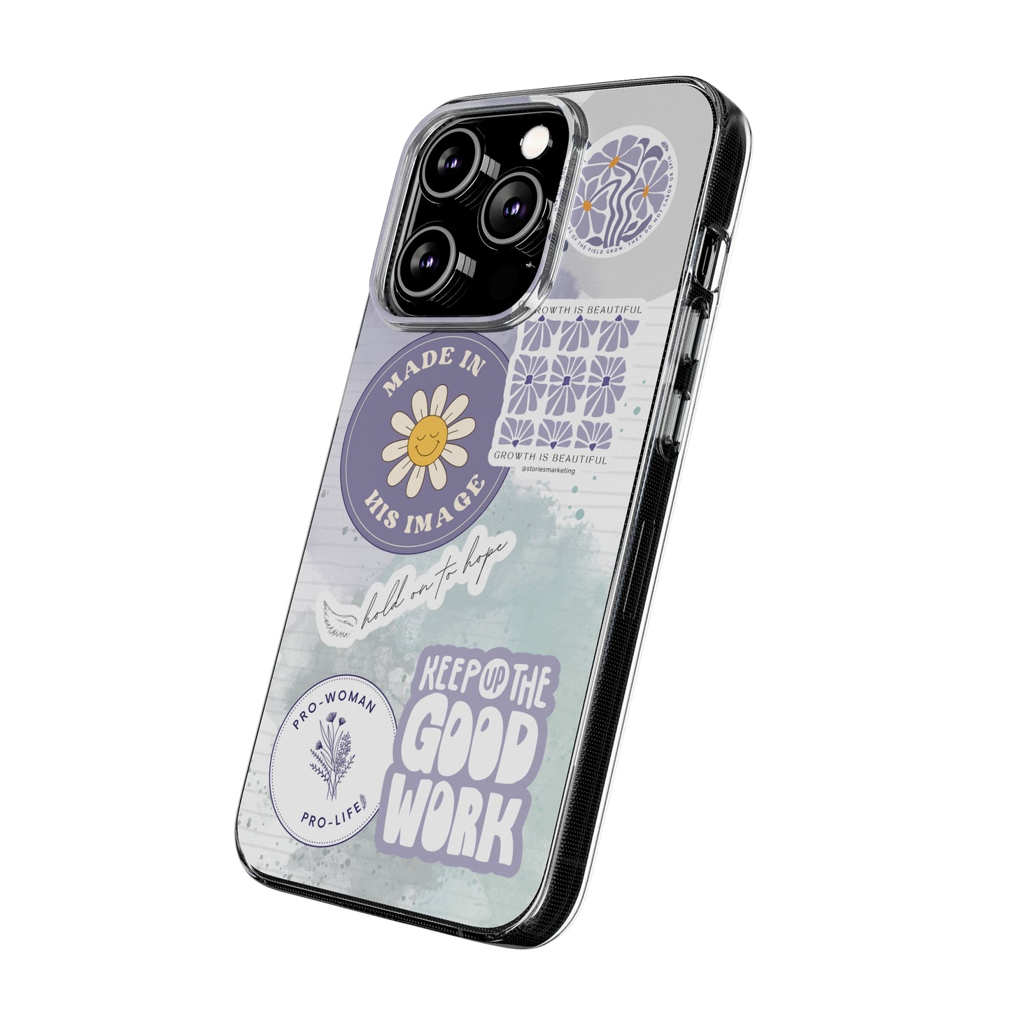 Patchwork Pro-Life Sticker Silicon Phone Case