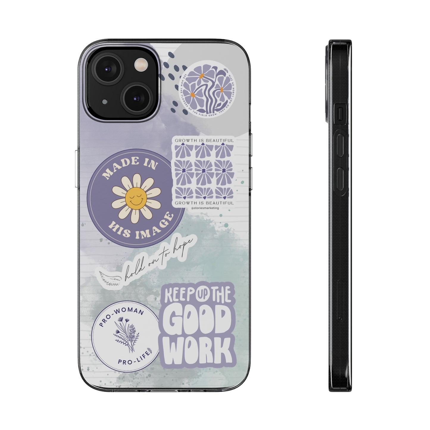 Patchwork Pro-Life Sticker Silicon Phone Case