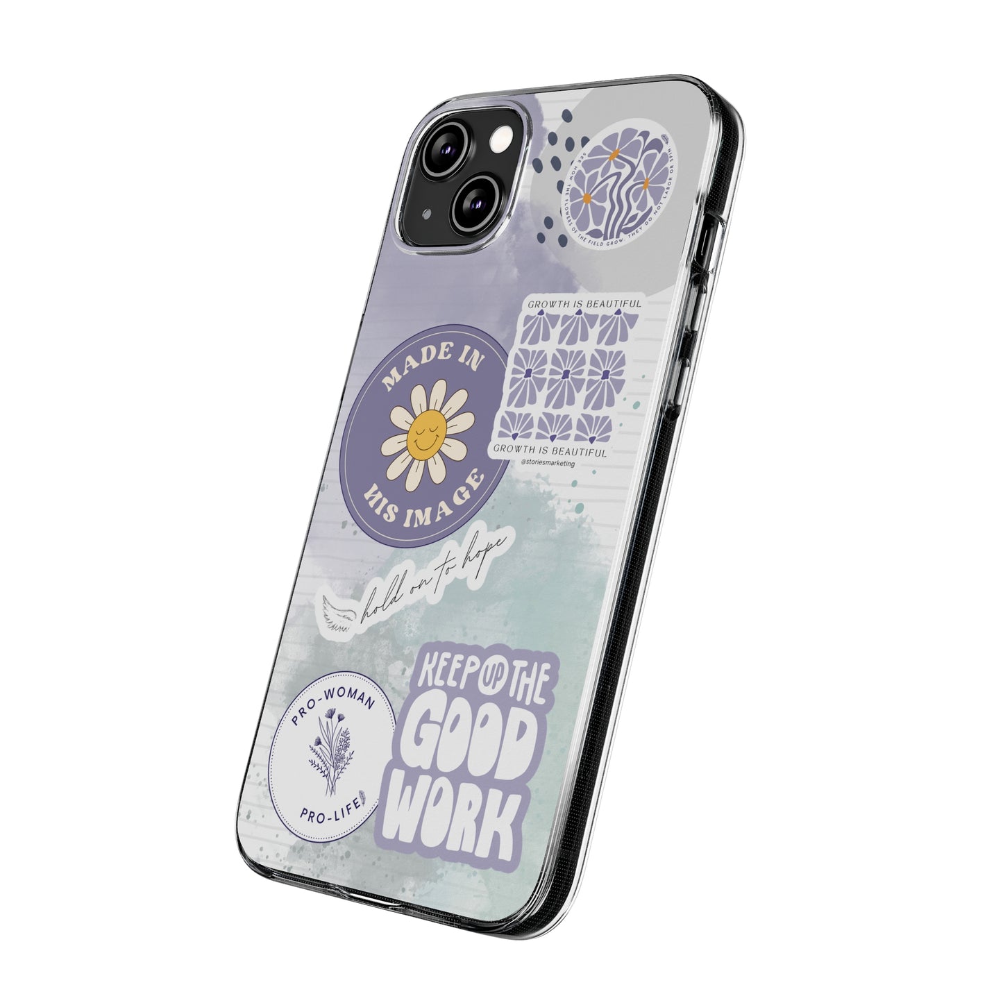 Patchwork Pro-Life Sticker Silicon Phone Case