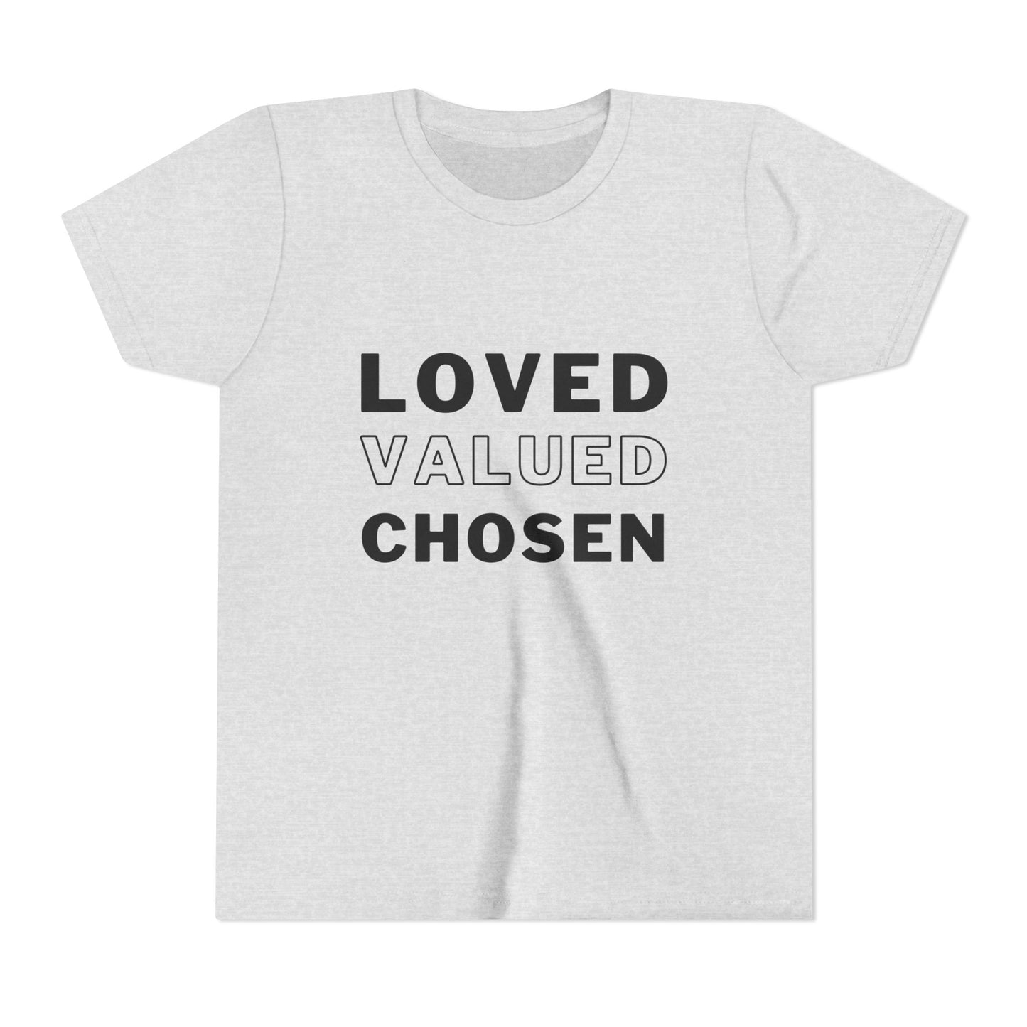 Loved, Valued, Chosen Youth Black T-Shirt