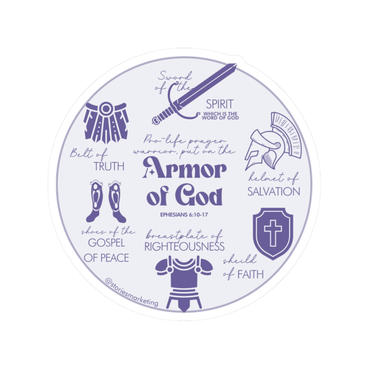 Armor of God Purple Sticker