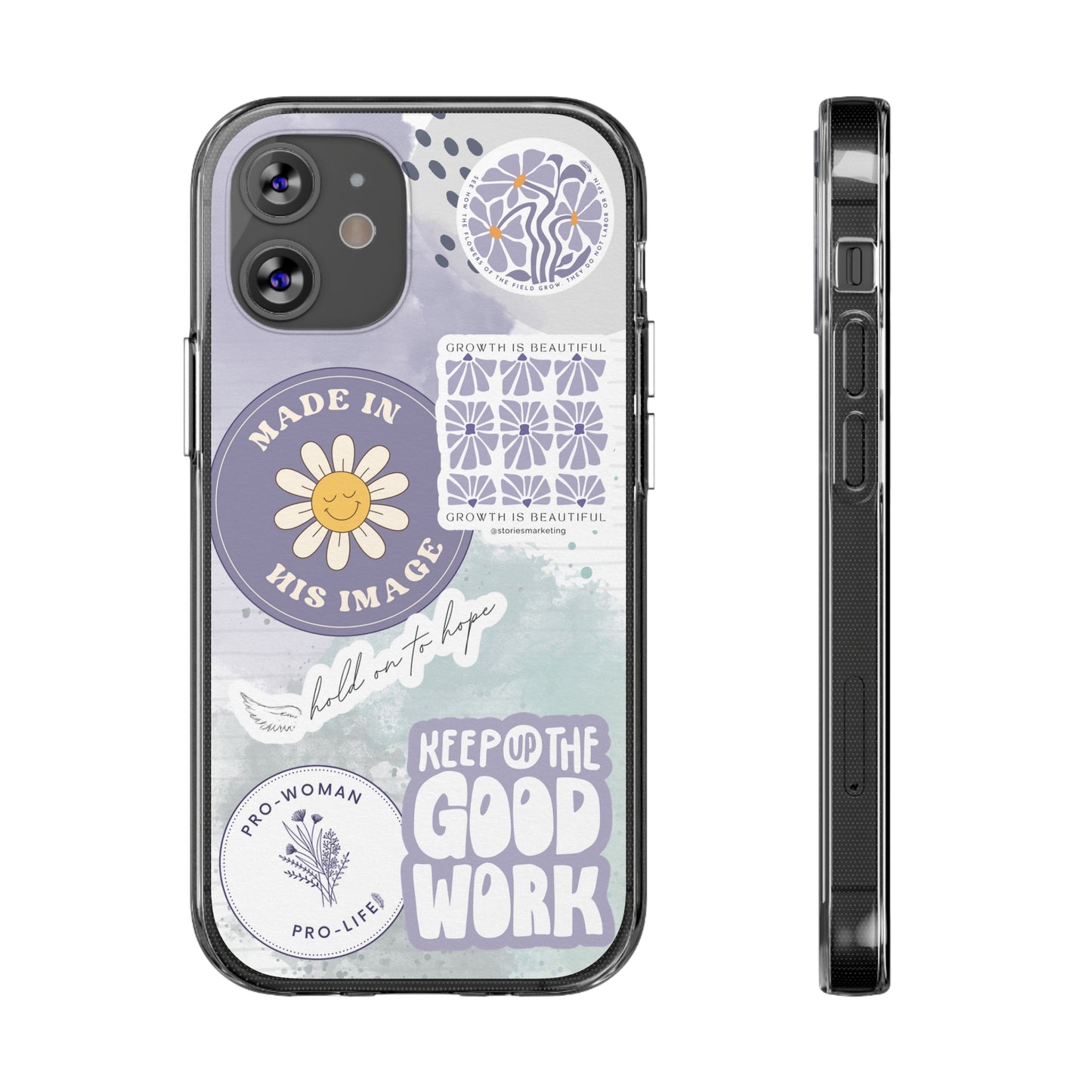 Patchwork Pro-Life Sticker Silicon Phone Case