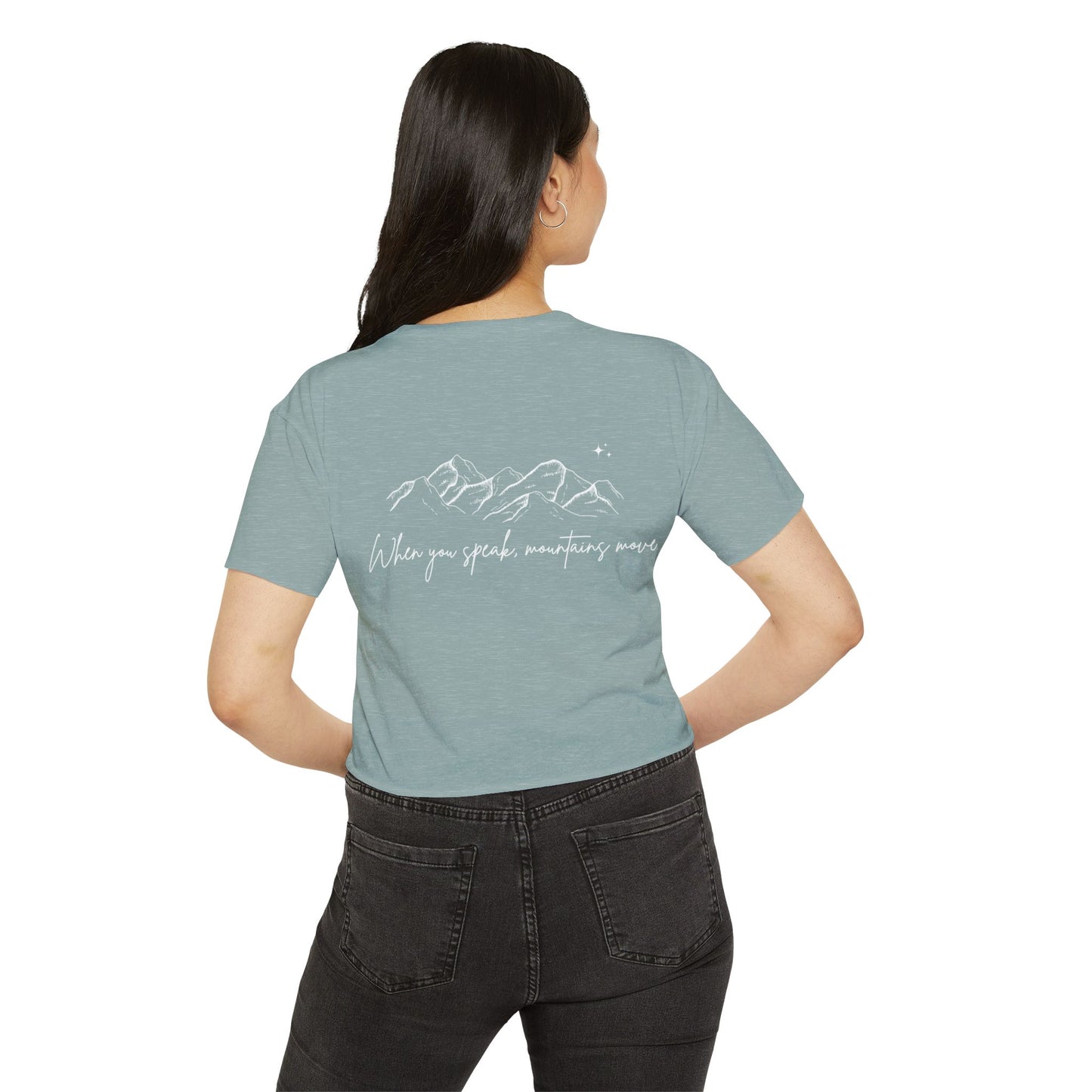 Move Mountains White Crop Top