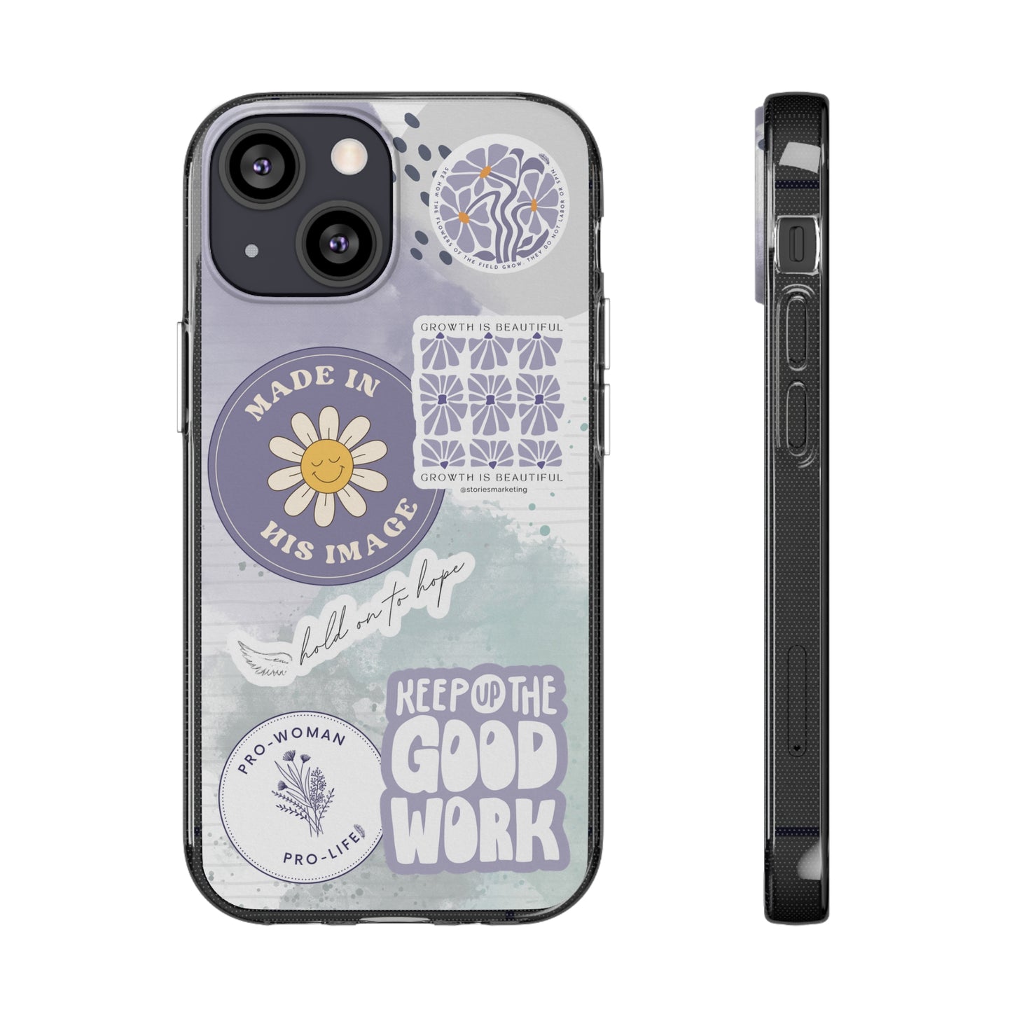 Patchwork Pro-Life Sticker Silicon Phone Case