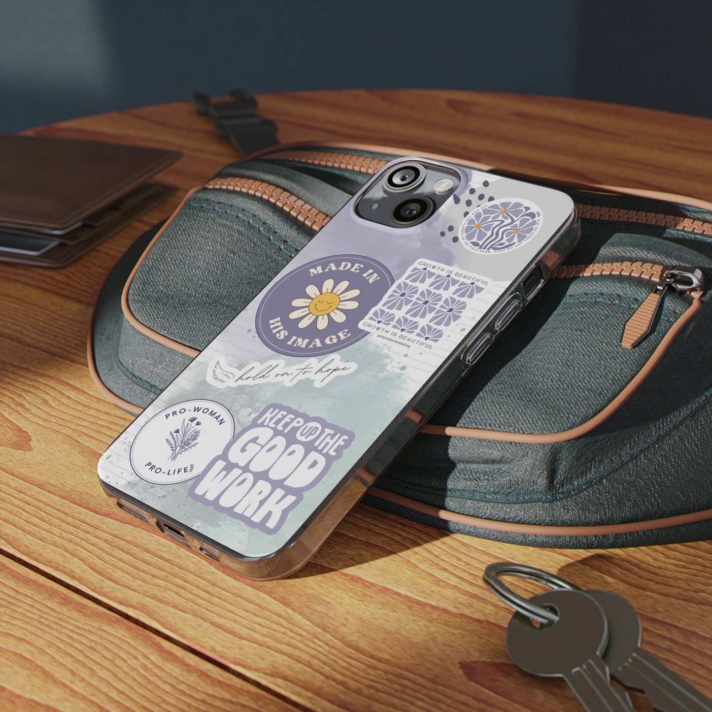 Patchwork Pro-Life Sticker Silicon Phone Case