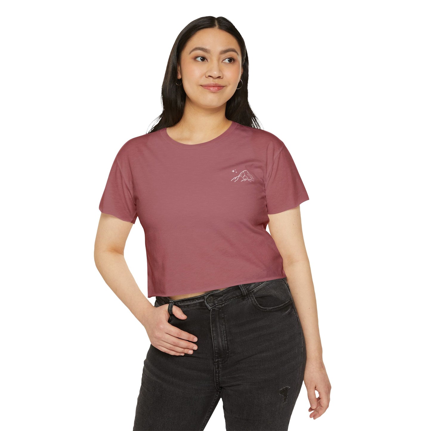 Move Mountains White Crop Top