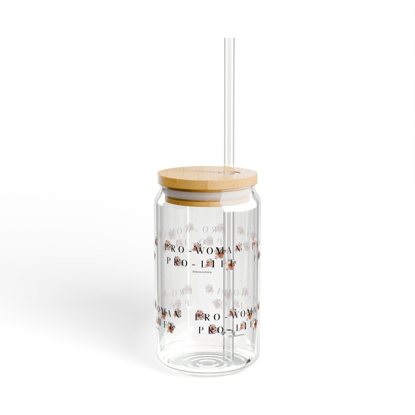 Pro-Woman Pro-Life Sipper Glass, 16oz