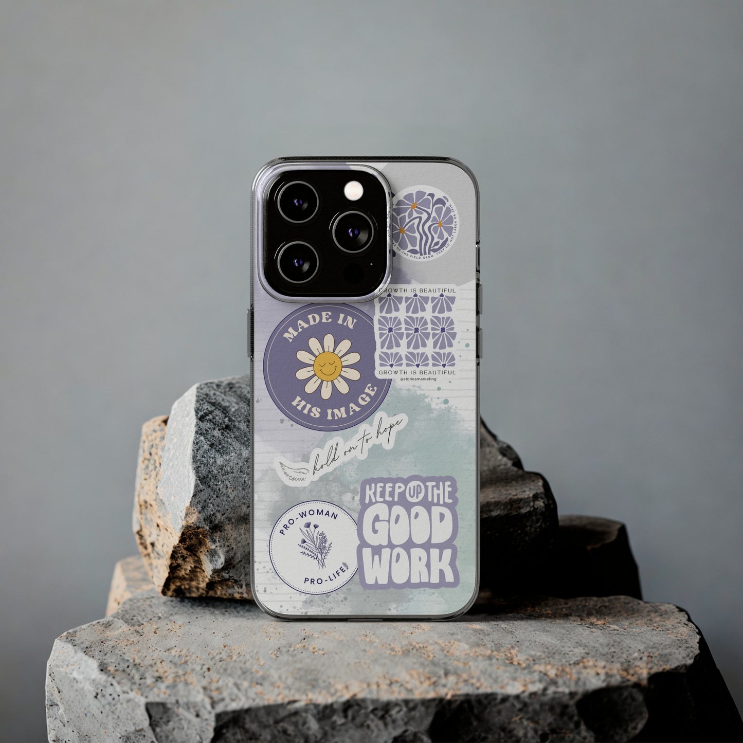 Patchwork Pro-Life Sticker Silicon Phone Case