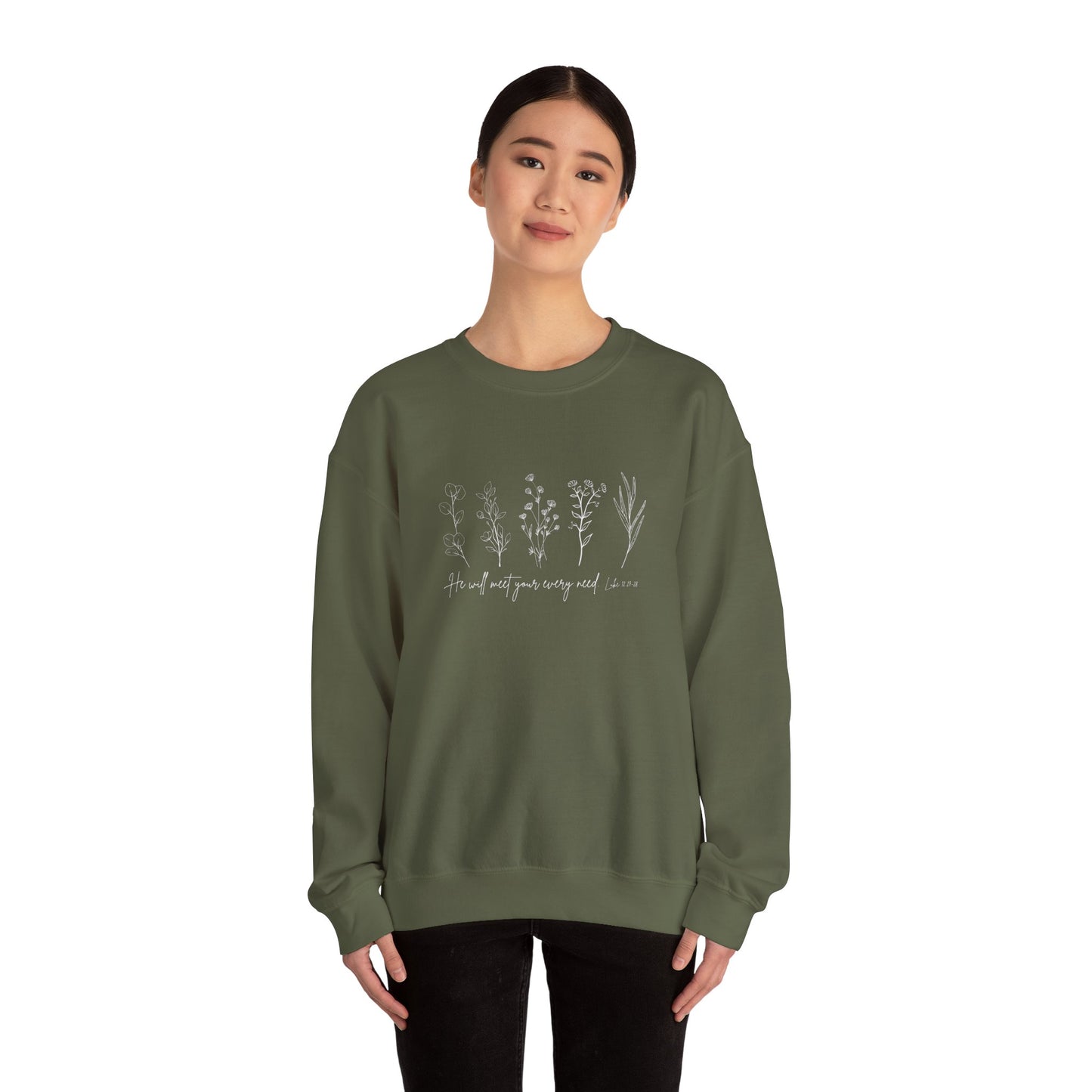 He Will Meet You at Your Every Need Crewneck Sweatshirt