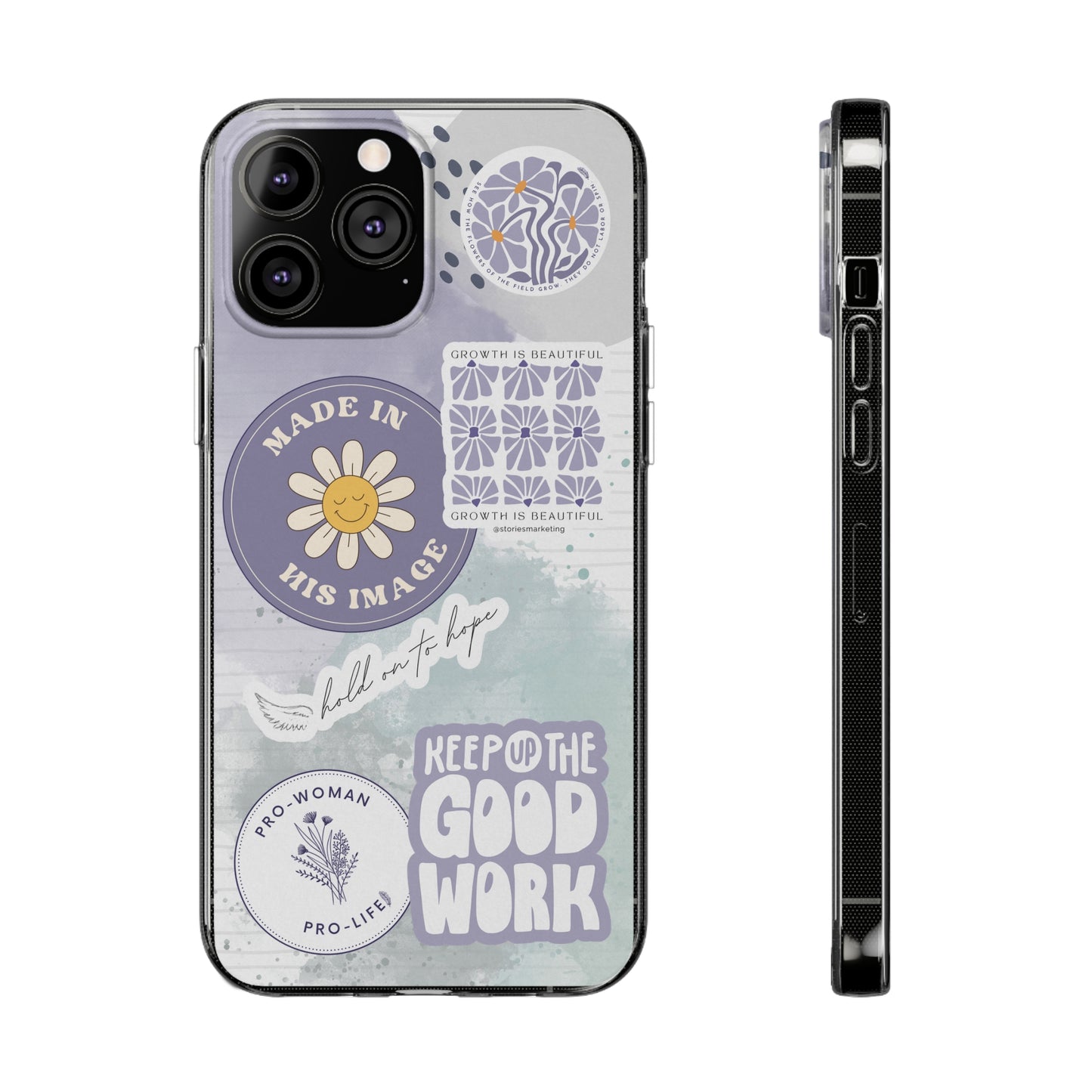 Patchwork Pro-Life Sticker Silicon Phone Case