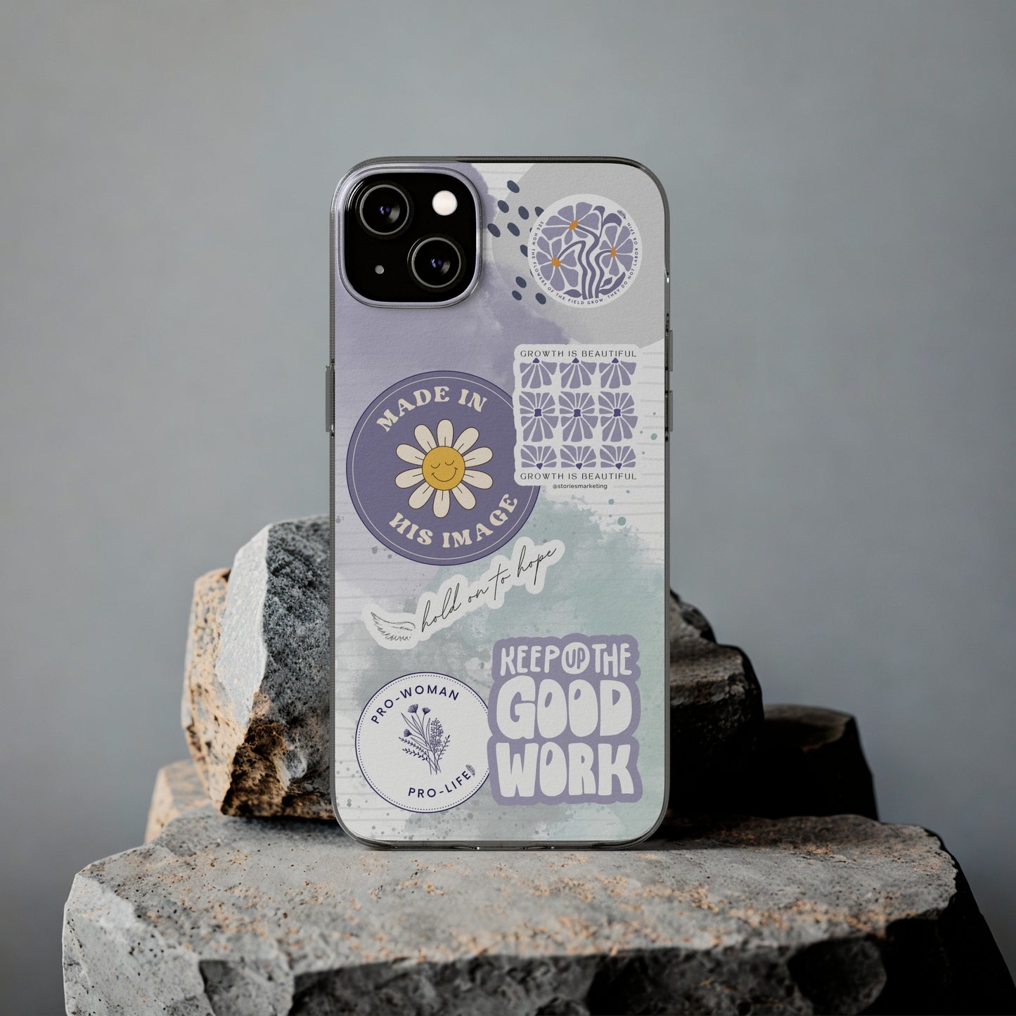 Patchwork Pro-Life Sticker Silicon Phone Case