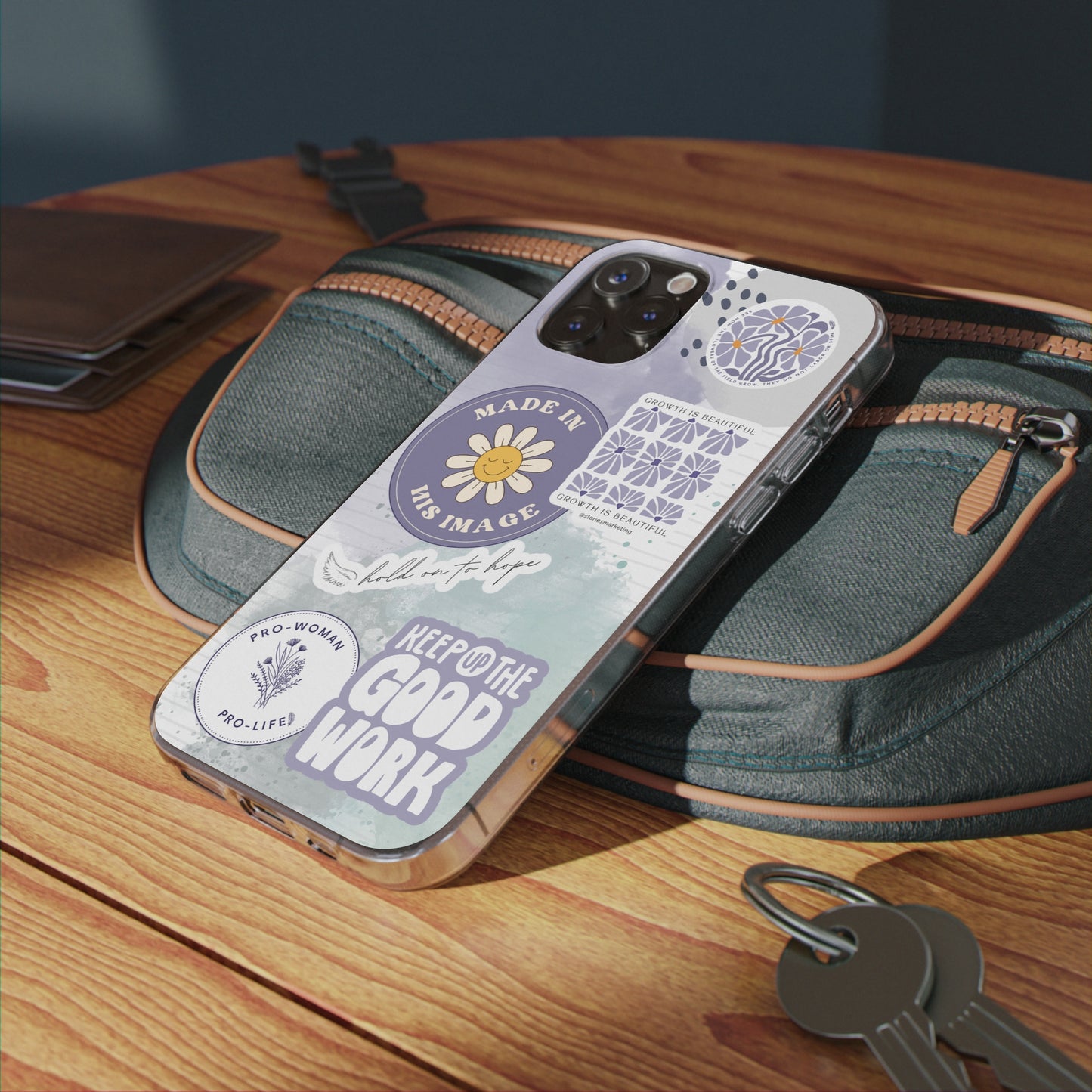 Patchwork Pro-Life Sticker Silicon Phone Case