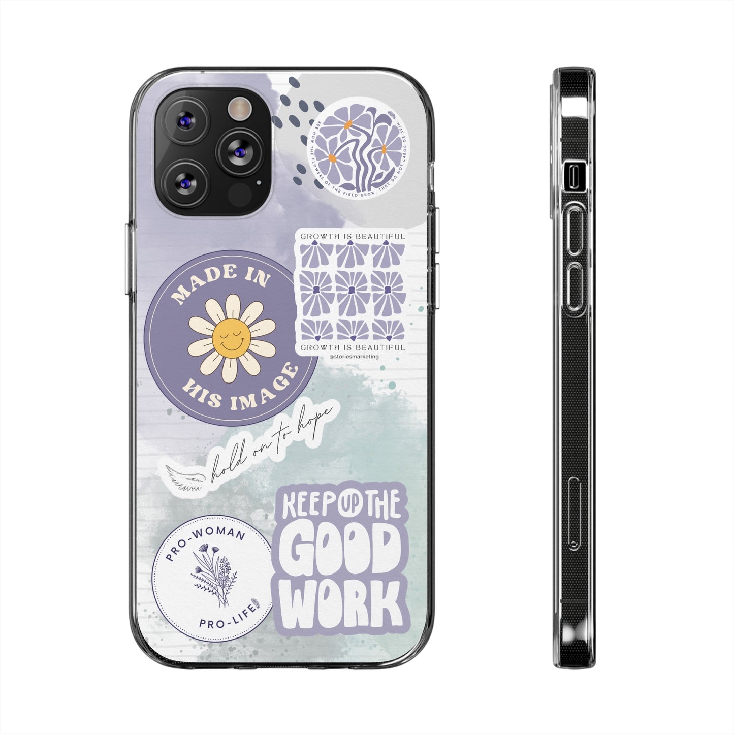Patchwork Pro-Life Sticker Silicon Phone Case
