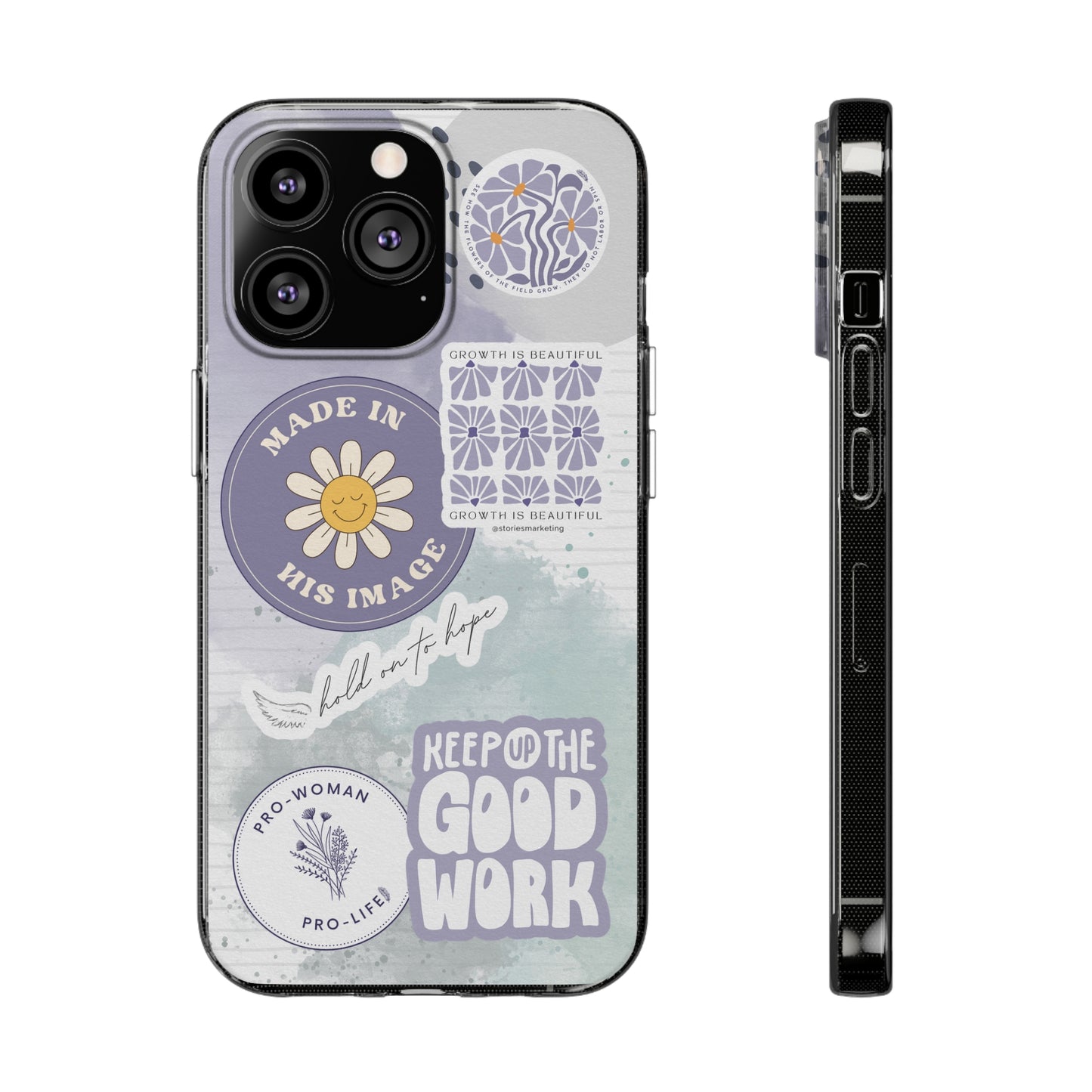 Patchwork Pro-Life Sticker Silicon Phone Case