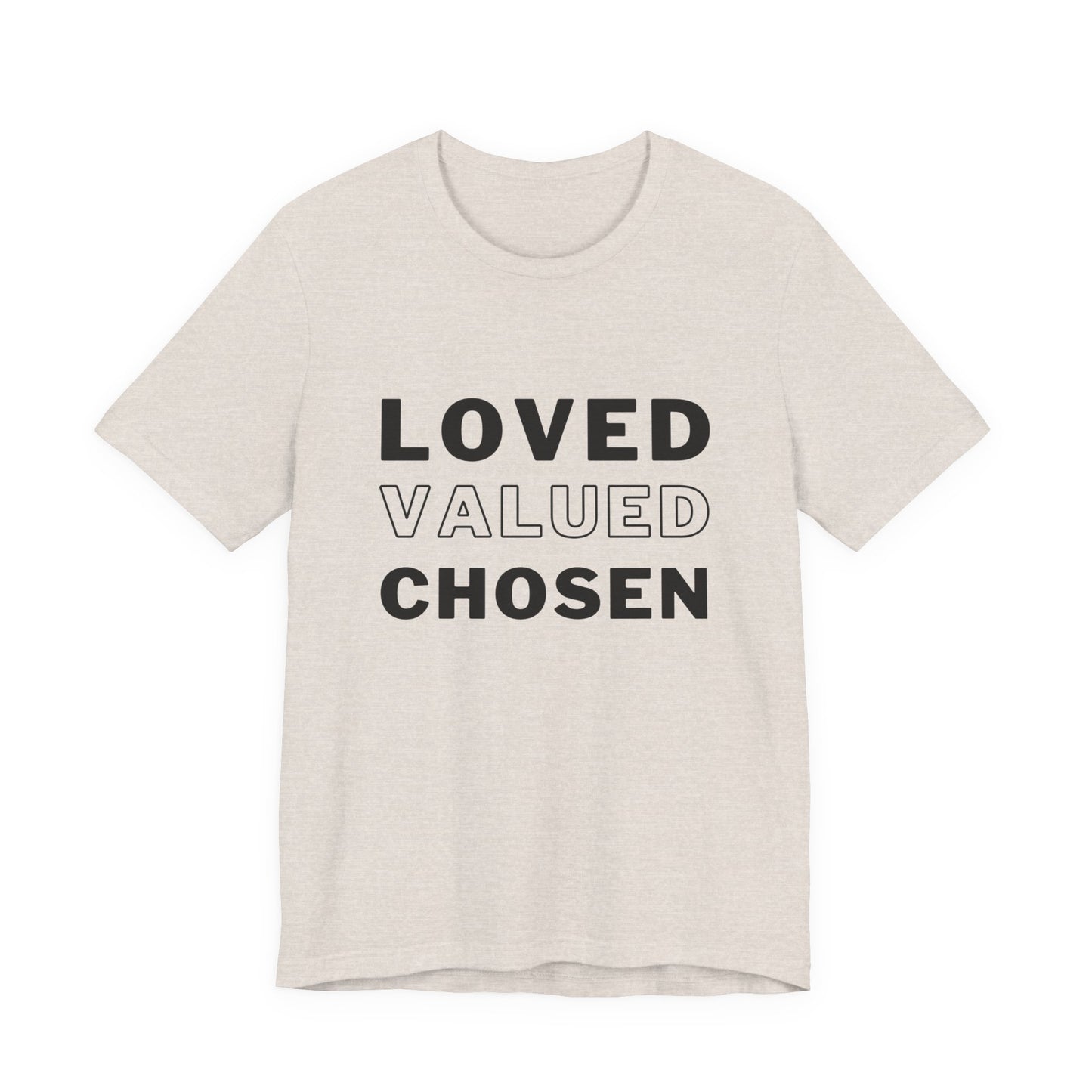 Loved, Valued, Chosen Adult Black T-Shirt