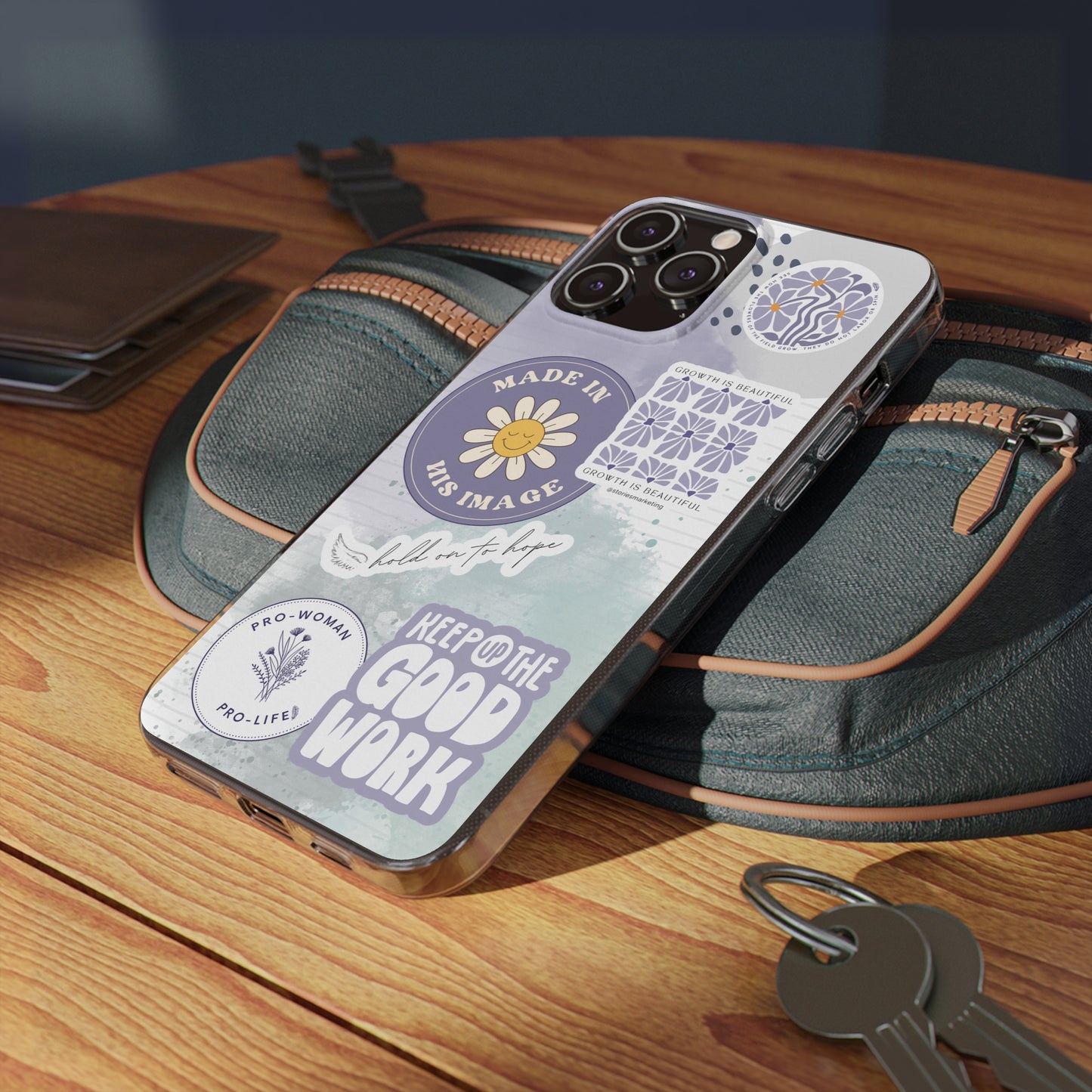 Patchwork Pro-Life Sticker Silicon Phone Case