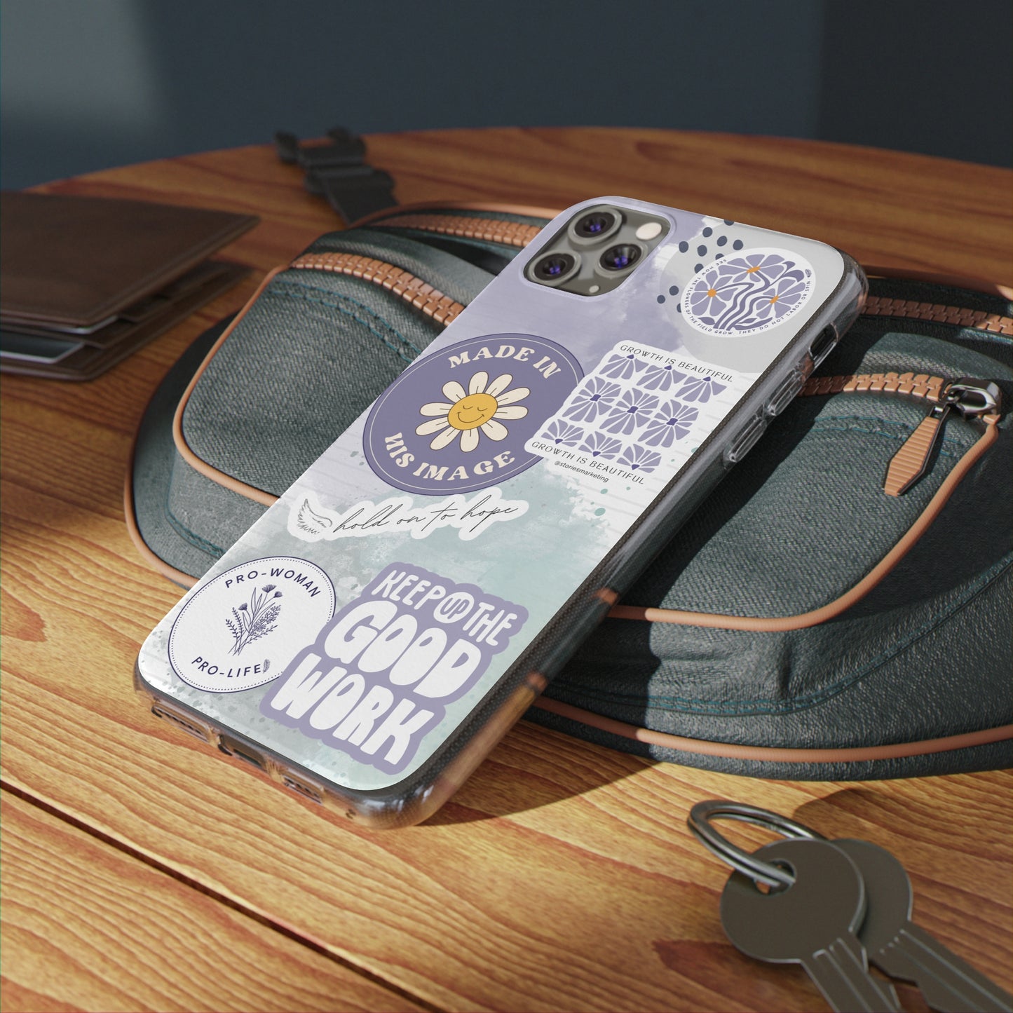 Patchwork Pro-Life Sticker Silicon Phone Case