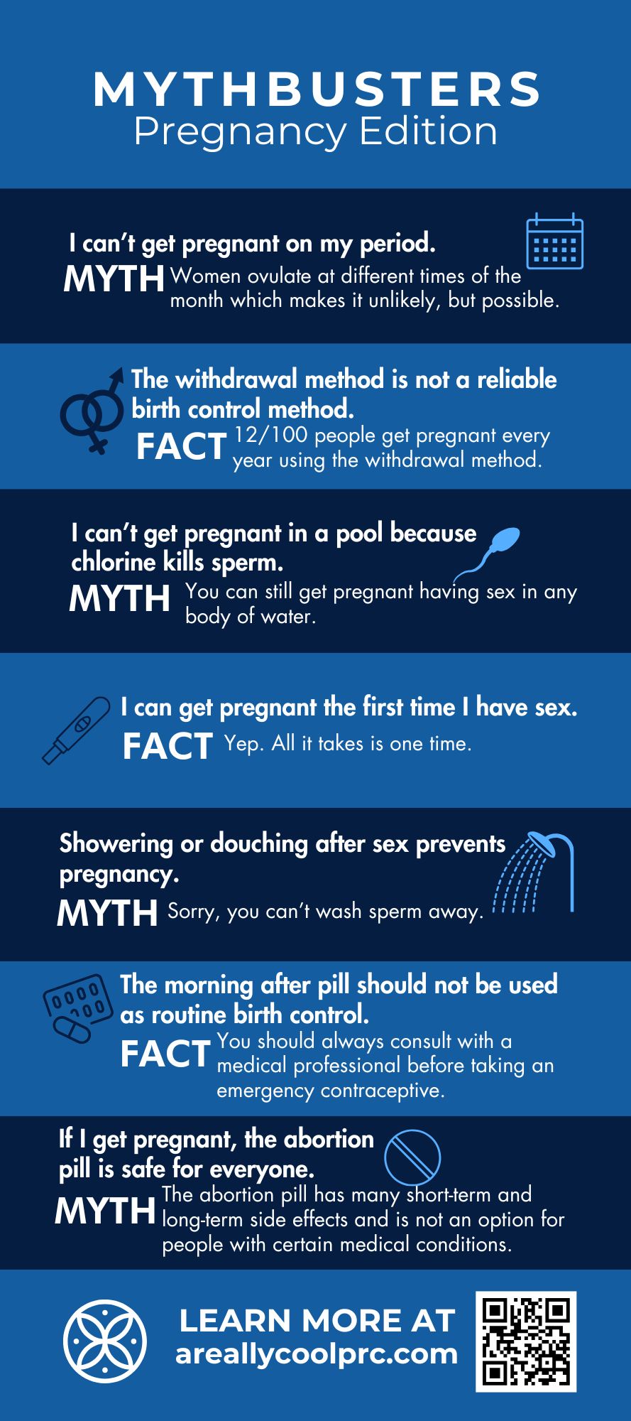 Sexual Health & Pregnancy Myth-buster | Rack Card