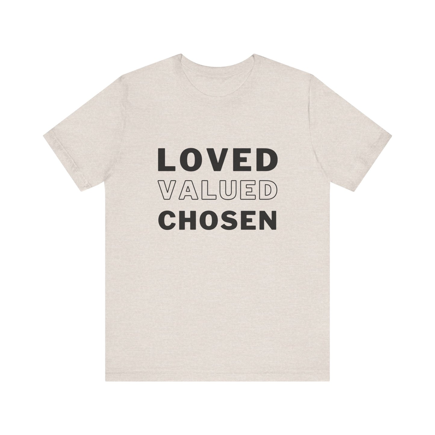Loved, Valued, Chosen Adult Black T-Shirt