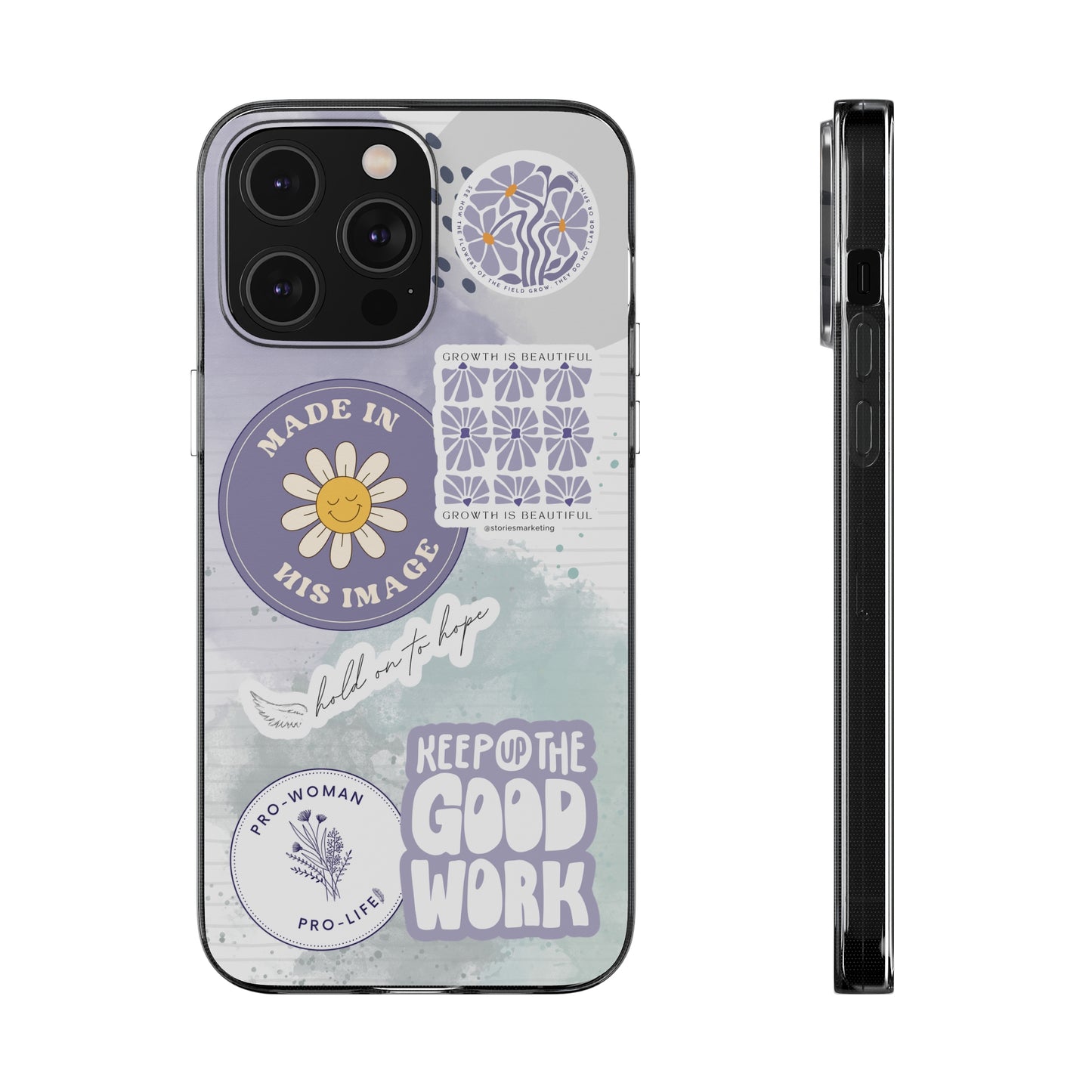 Patchwork Pro-Life Sticker Silicon Phone Case