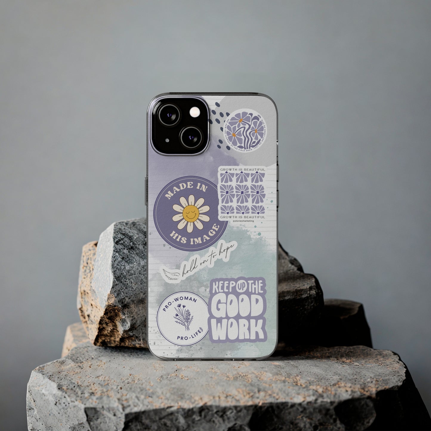 Patchwork Pro-Life Sticker Silicon Phone Case