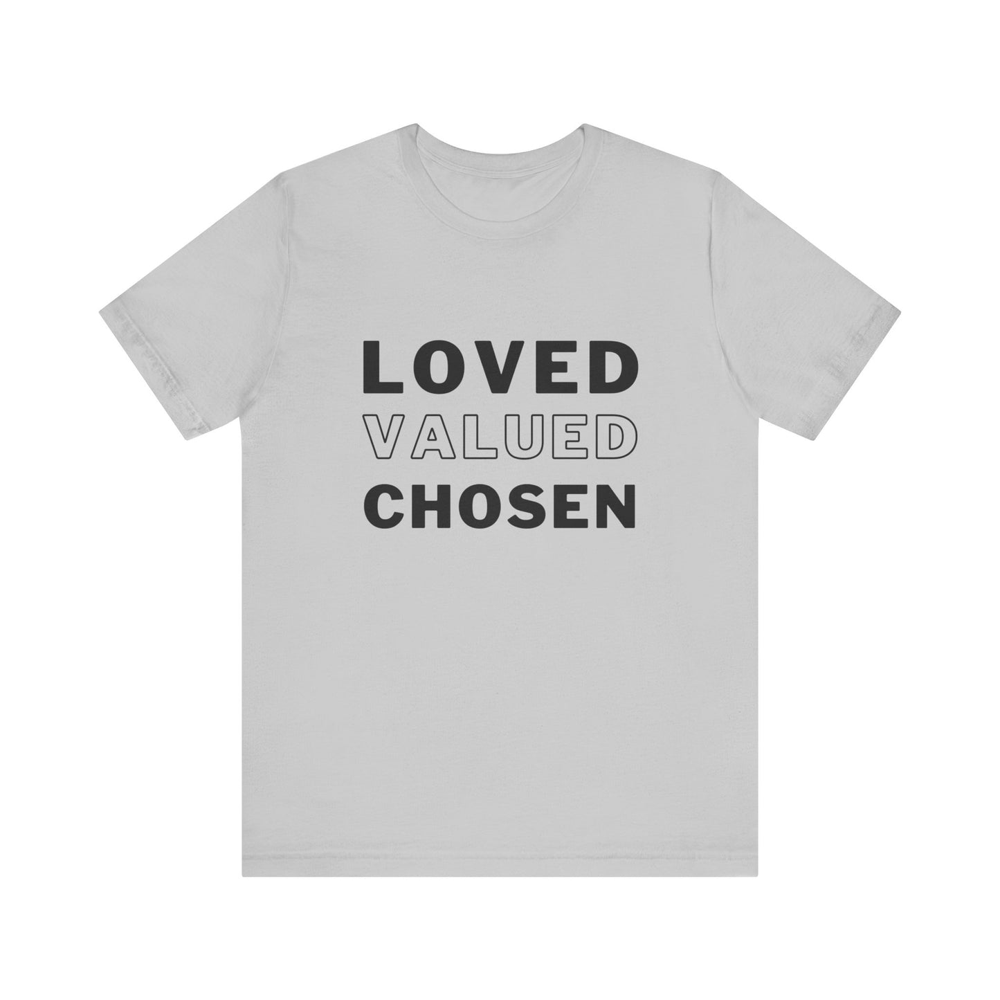 Loved, Valued, Chosen Adult Black T-Shirt