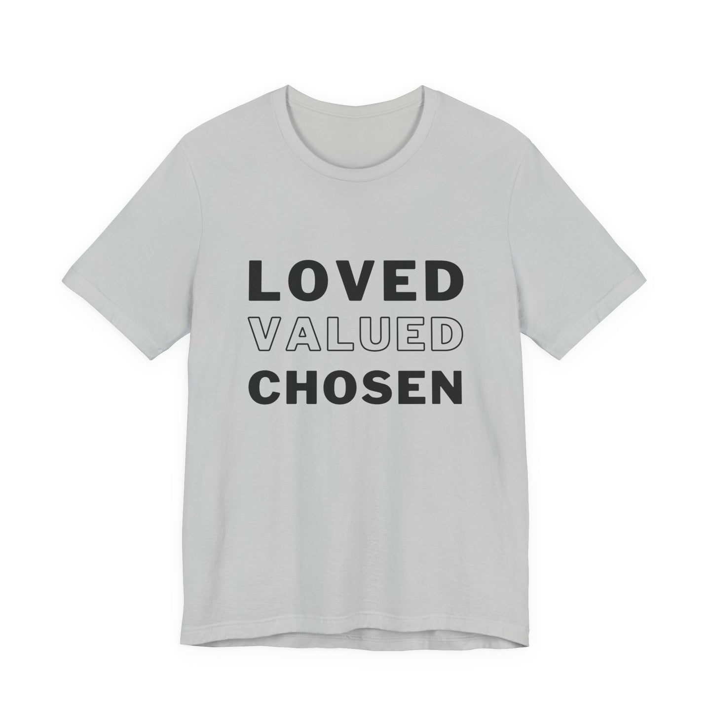 Loved, Valued, Chosen Adult Black T-Shirt