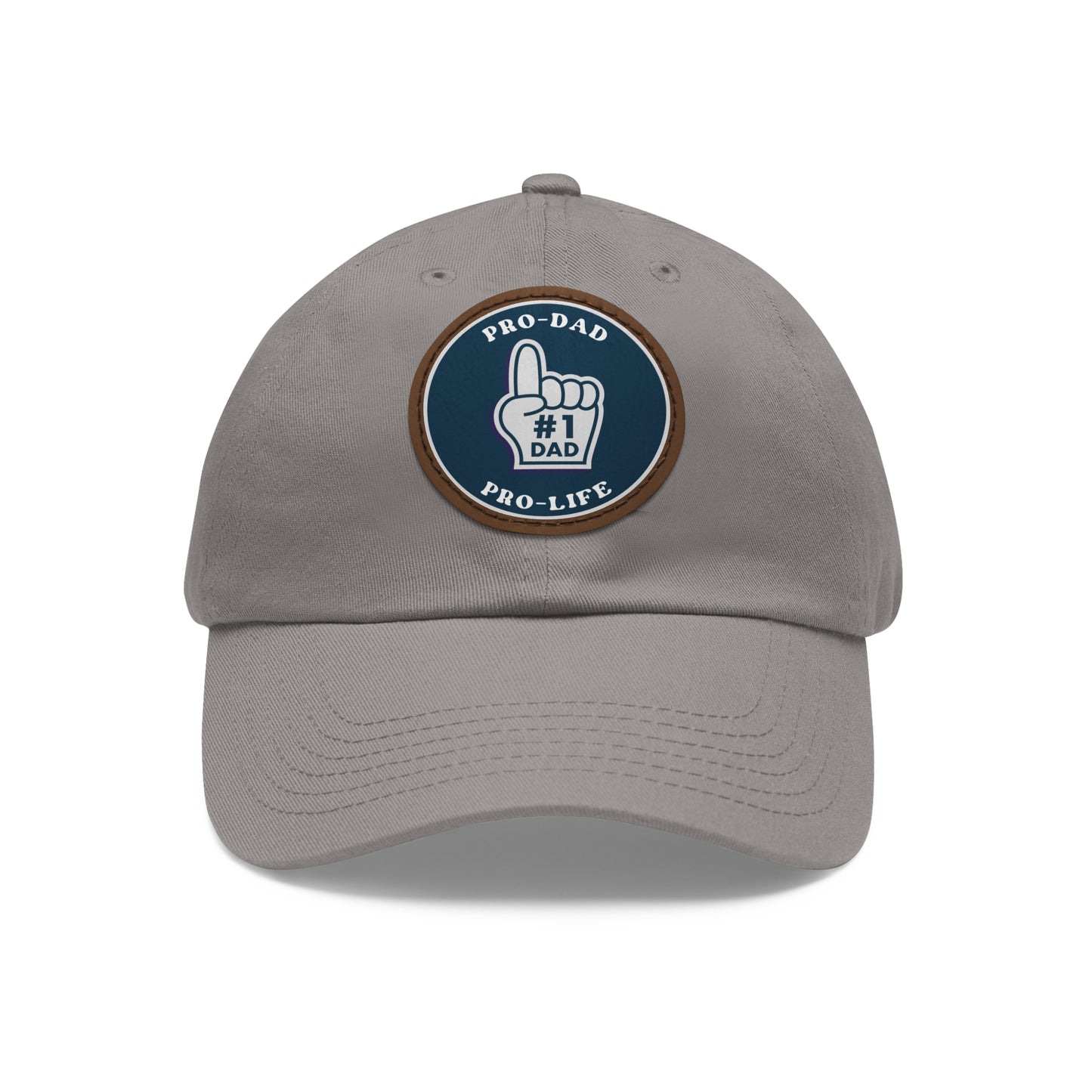 Dad Hat with Leather Patch (Round)