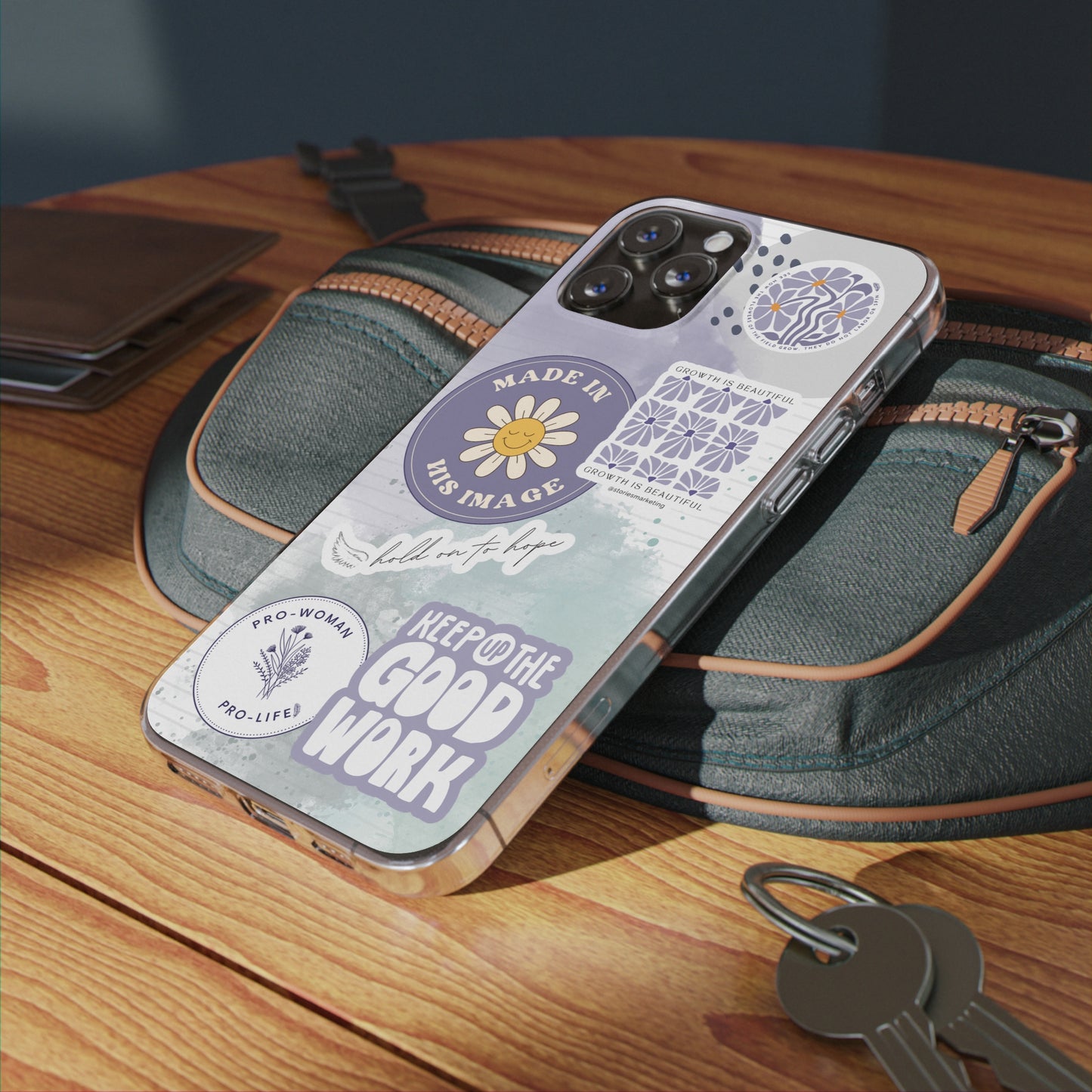 Patchwork Pro-Life Sticker Silicon Phone Case