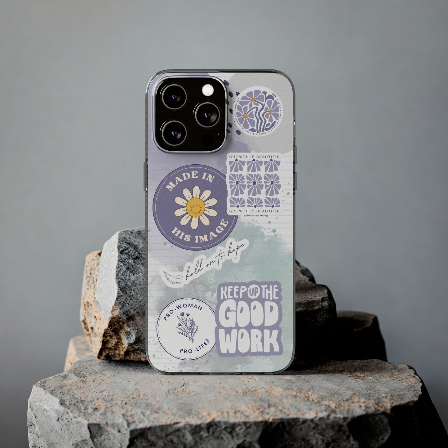 Patchwork Pro-Life Sticker Silicon Phone Case