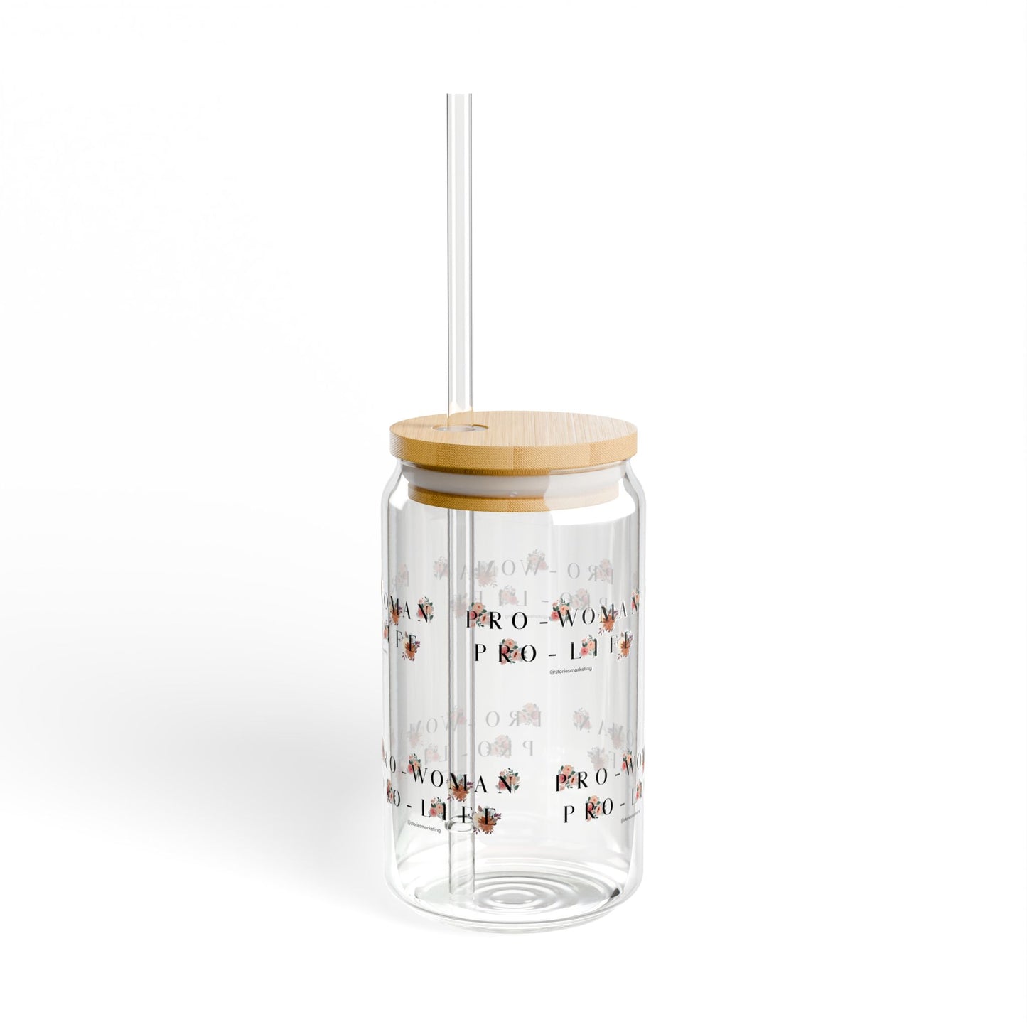Pro-Woman Pro-Life Sipper Glass, 16oz