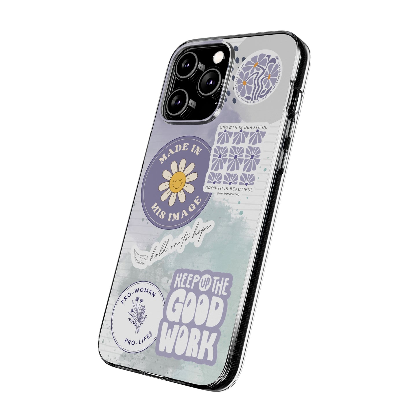 Patchwork Pro-Life Sticker Silicon Phone Case