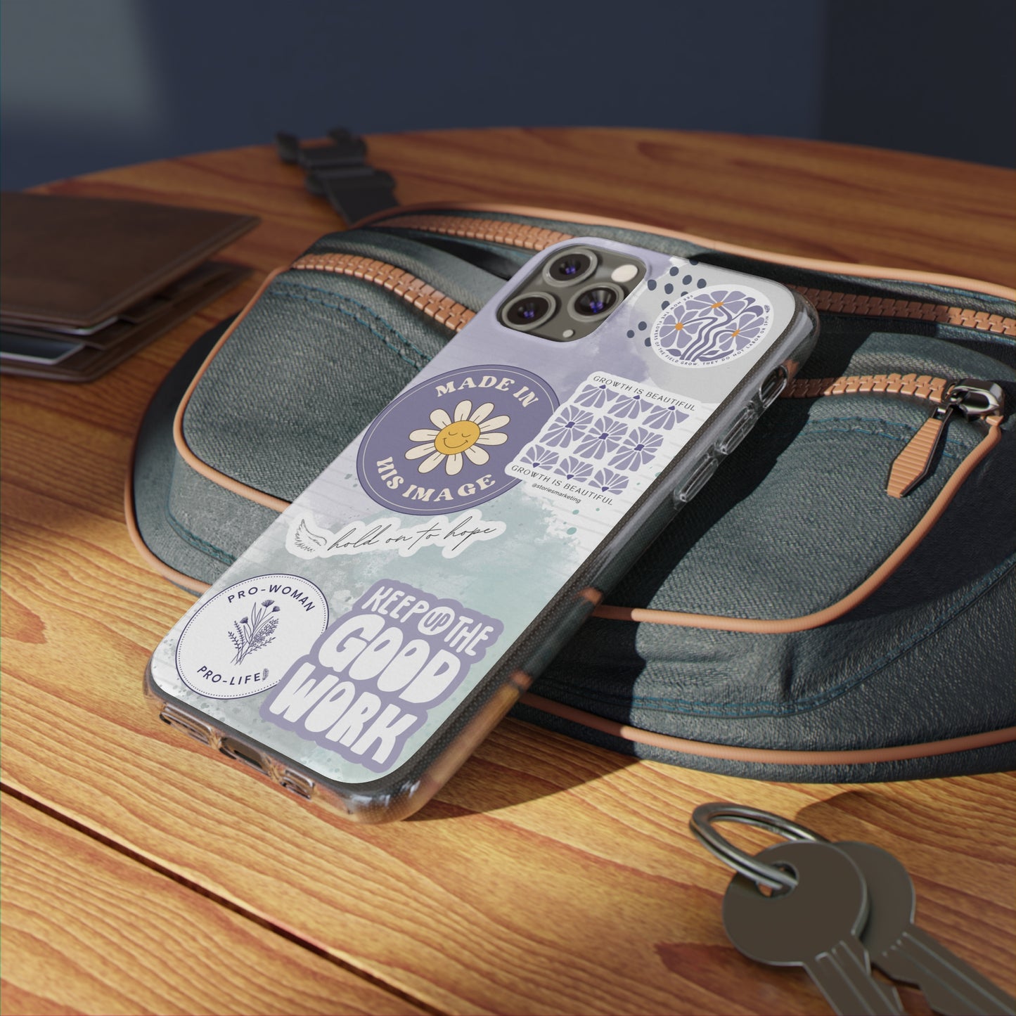 Patchwork Pro-Life Sticker Silicon Phone Case