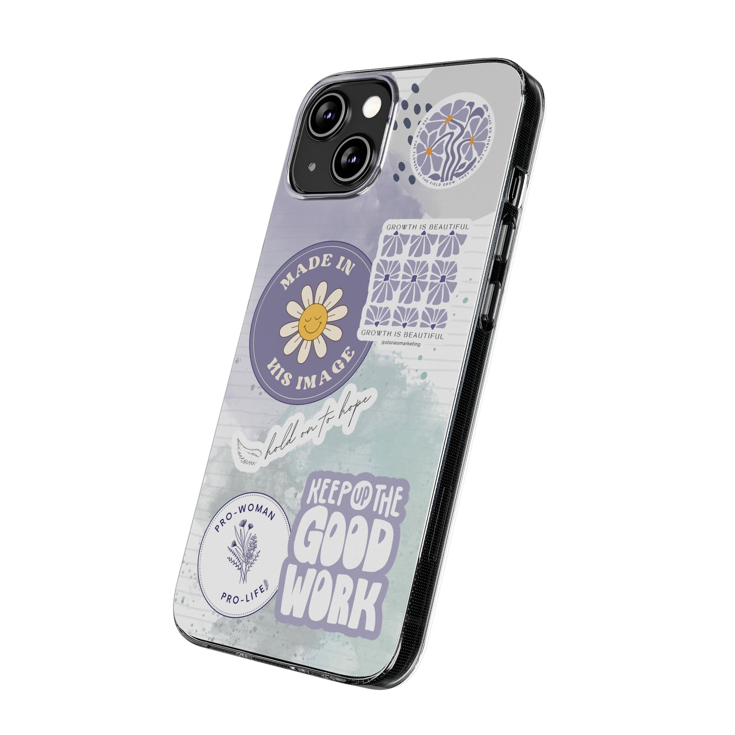 Patchwork Pro-Life Sticker Silicon Phone Case