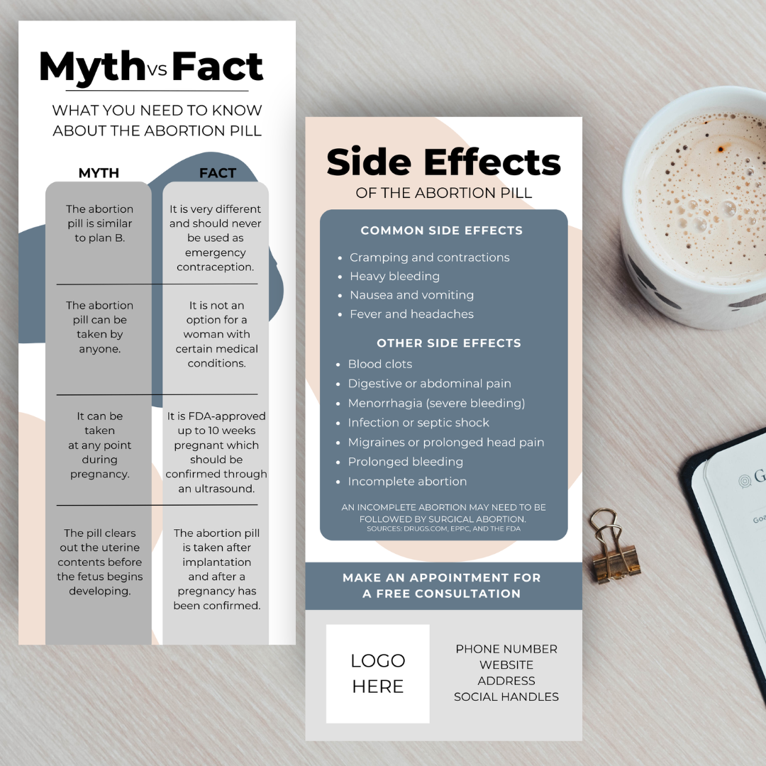 Myth vs. Fact | Side Effects of the Abortion Pill Rack Card