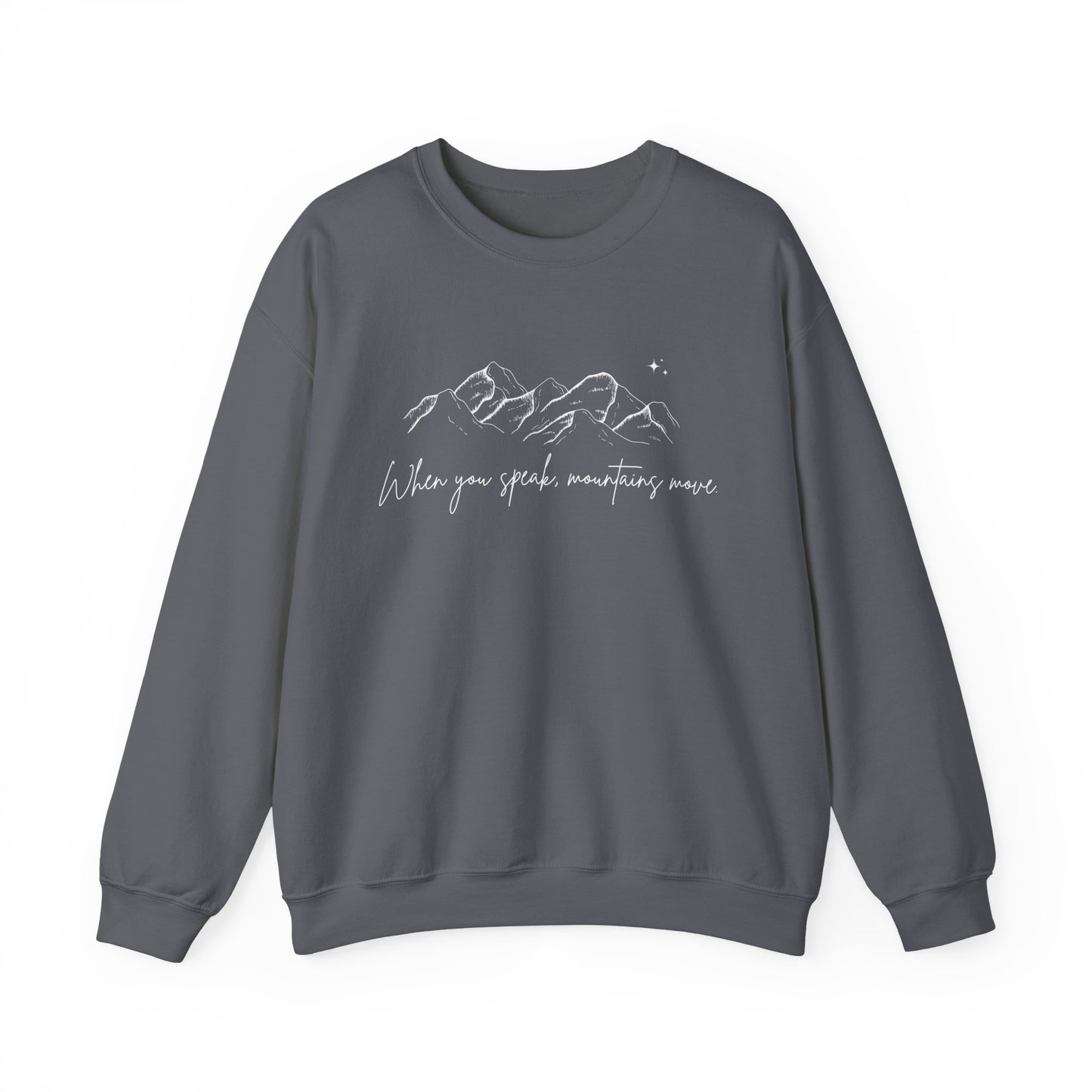 Move Mountains White Crewneck Sweatshirt