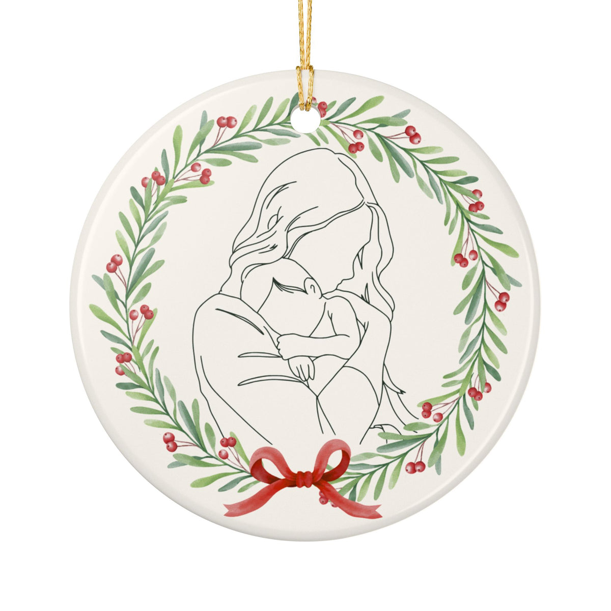 Mother & Baby Christmas Ornament, (1pc)