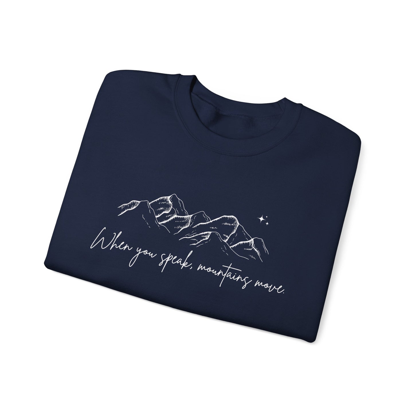 Move Mountains White Crewneck Sweatshirt