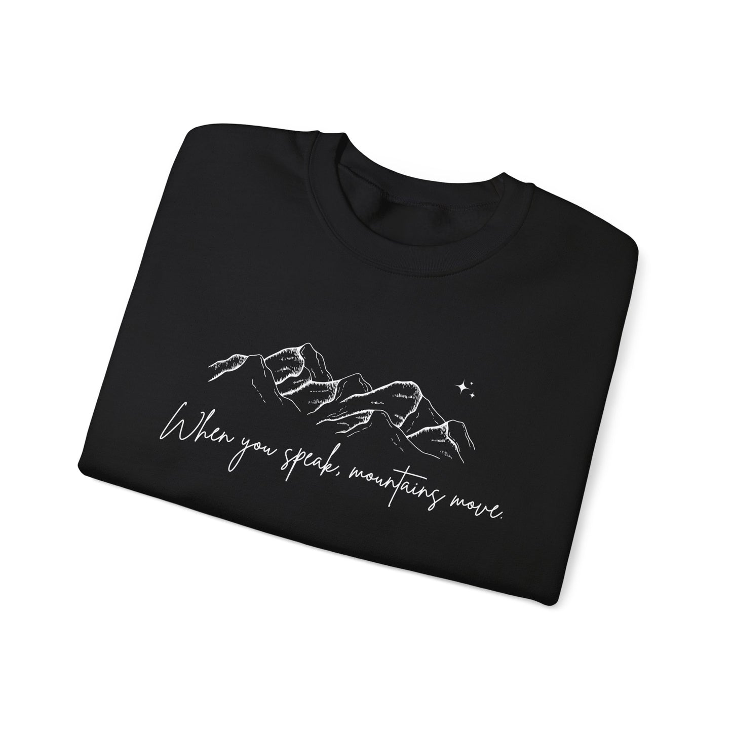 Move Mountains White Crewneck Sweatshirt
