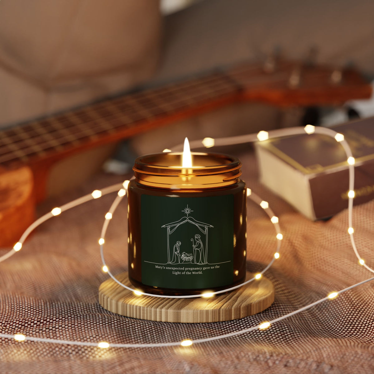 Scented Soy Candle (Multi-Size, Amber Jar)
