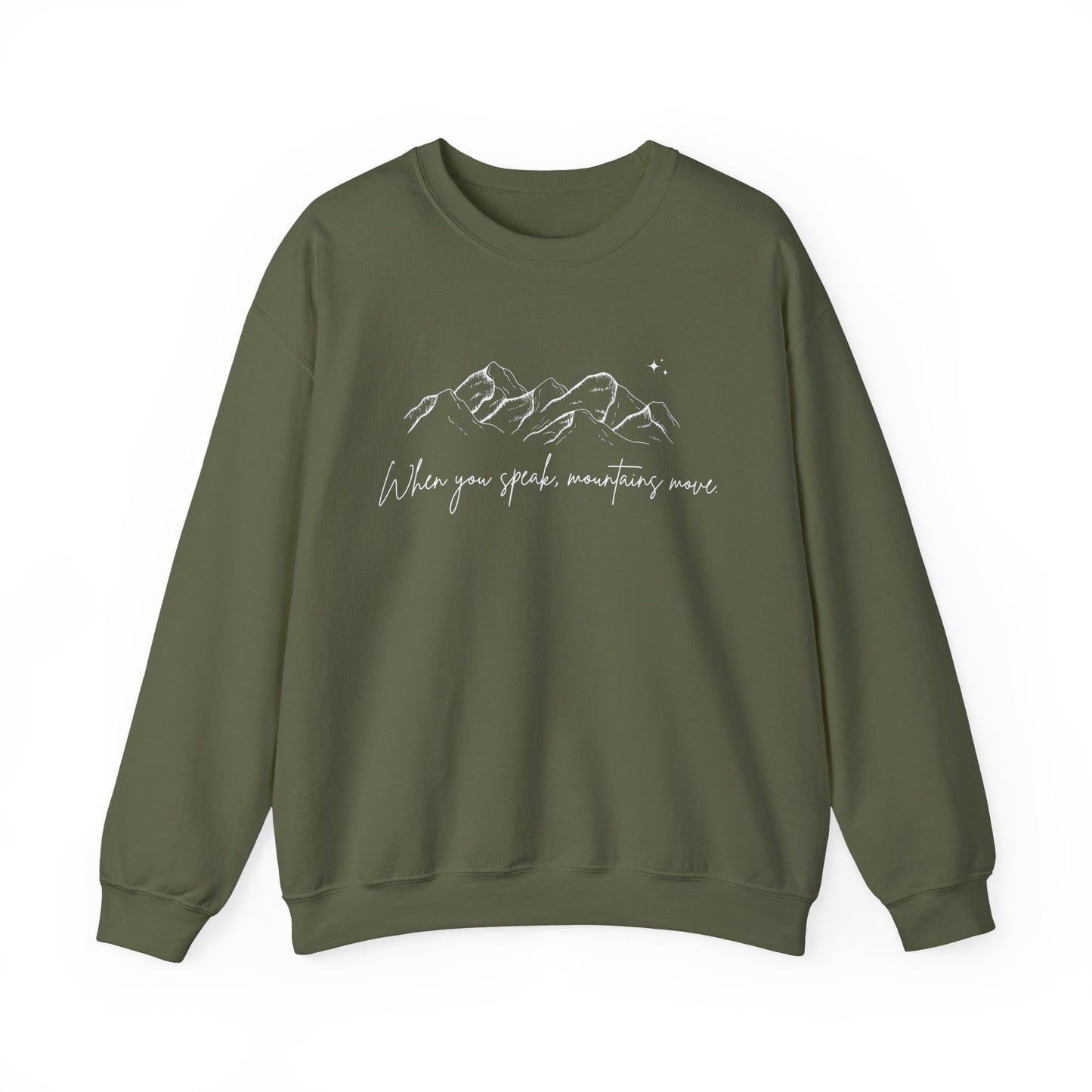 Move Mountains White Crewneck Sweatshirt