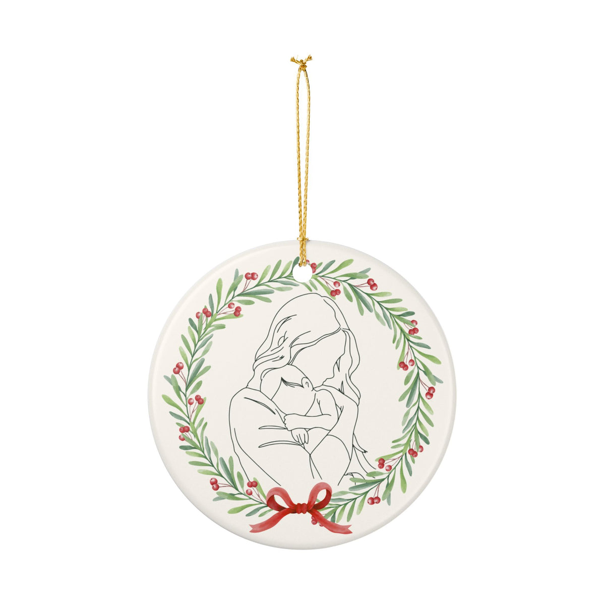 Mother & Baby Christmas Ornament, (1pc)