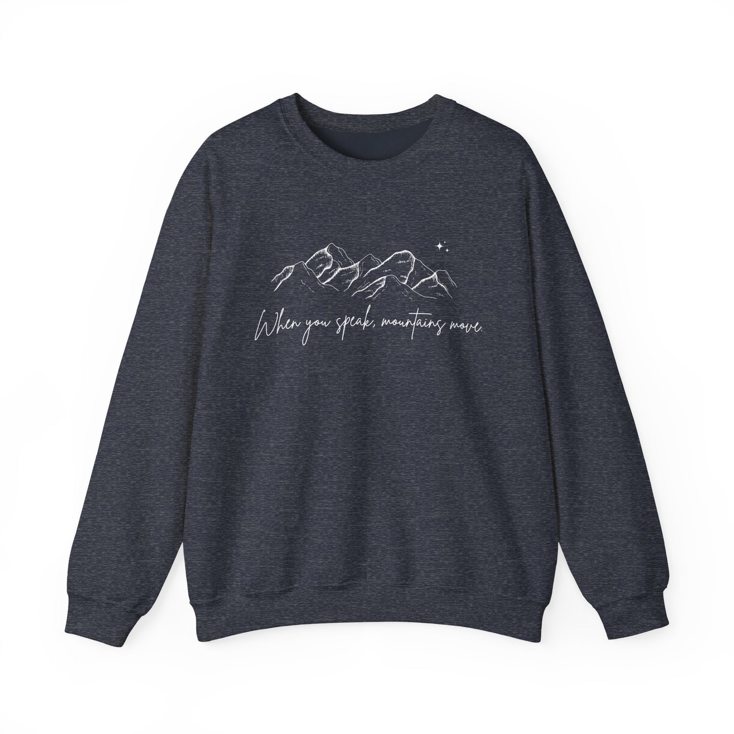 Move Mountains White Crewneck Sweatshirt