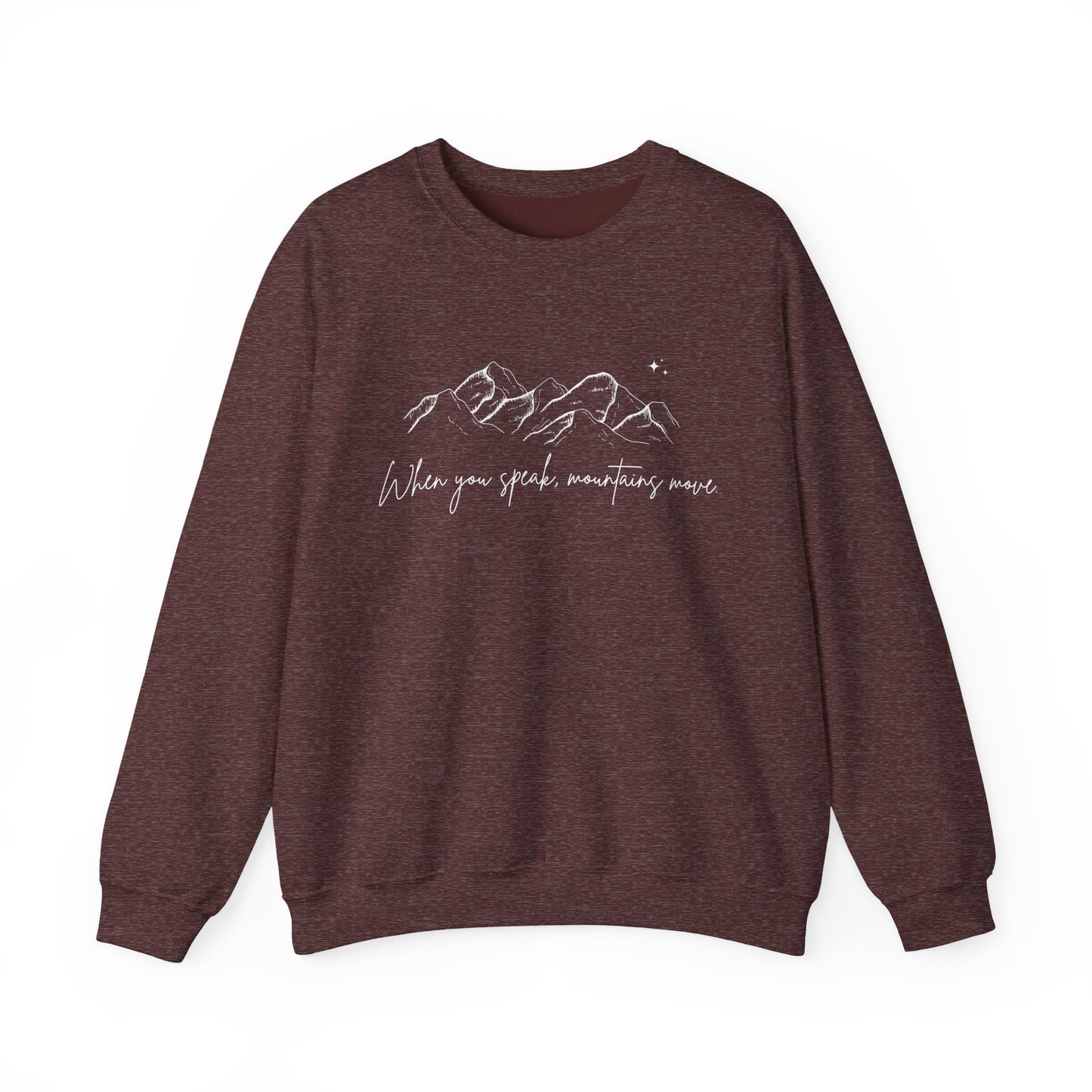 Move Mountains White Crewneck Sweatshirt