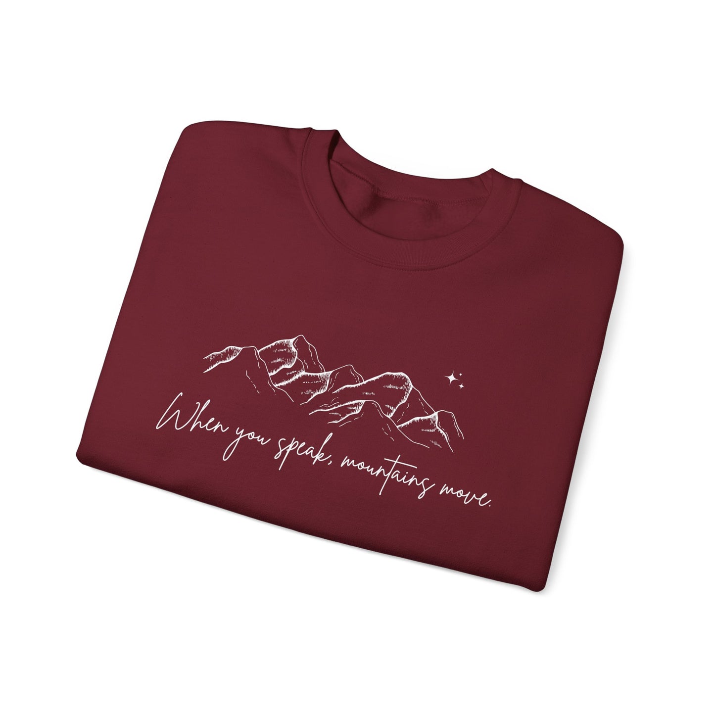 Move Mountains White Crewneck Sweatshirt