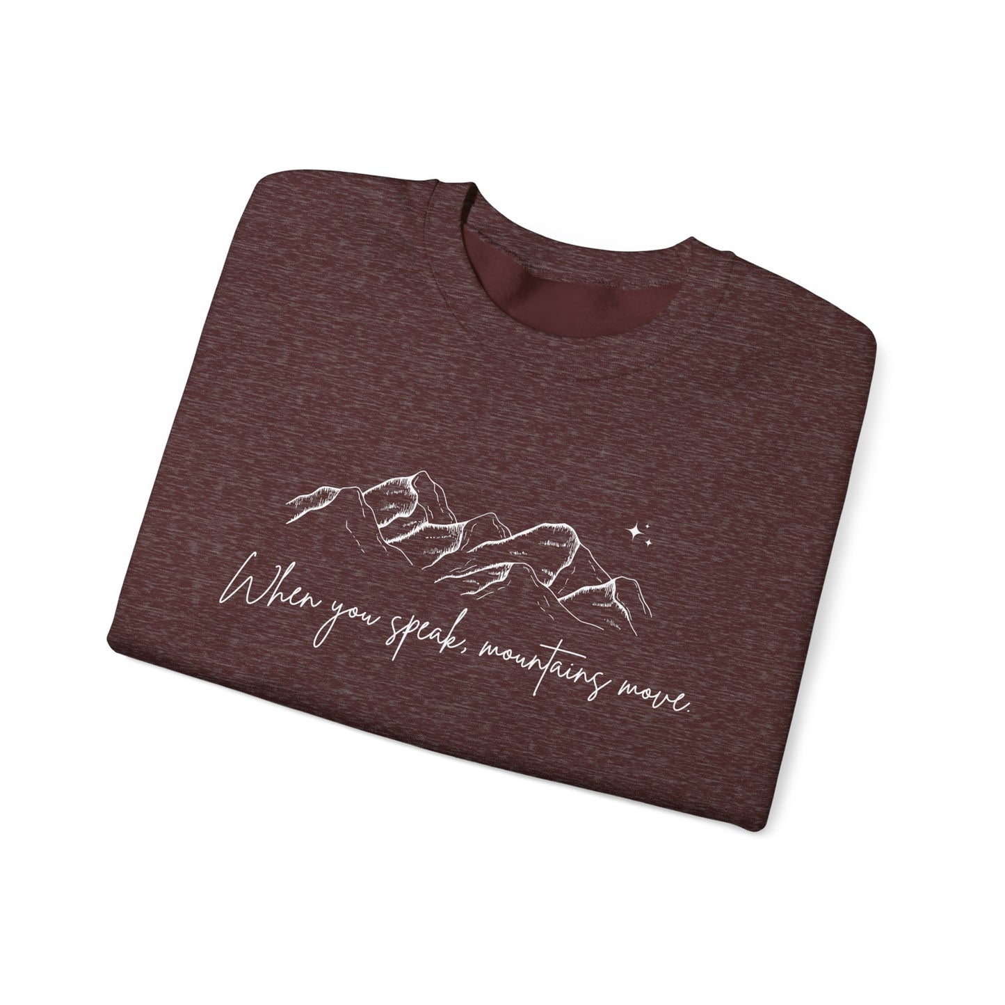 Move Mountains White Crewneck Sweatshirt